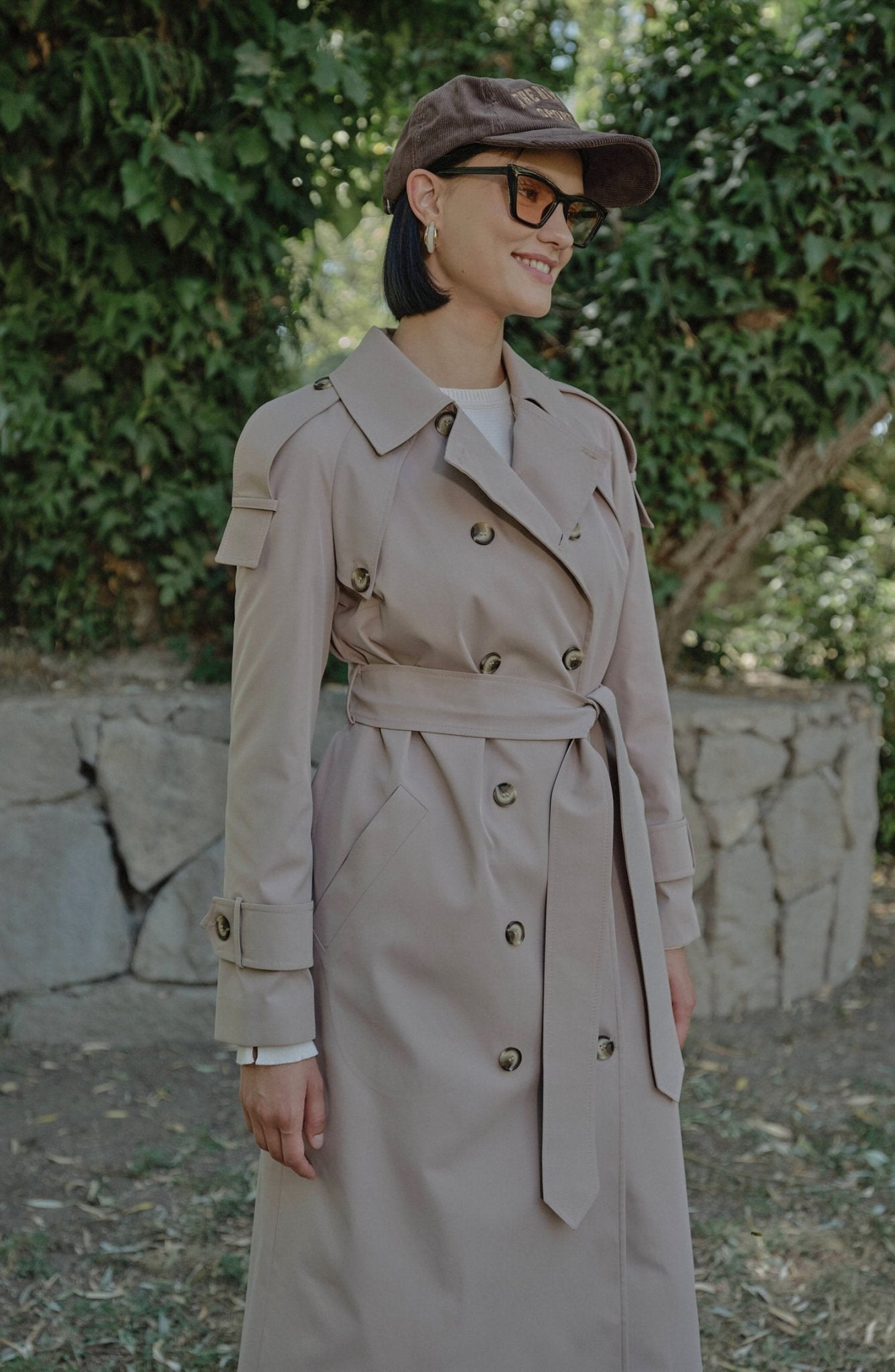 Premium Sütlü Kahve Oversize Trençkot - Fatma Atasoy