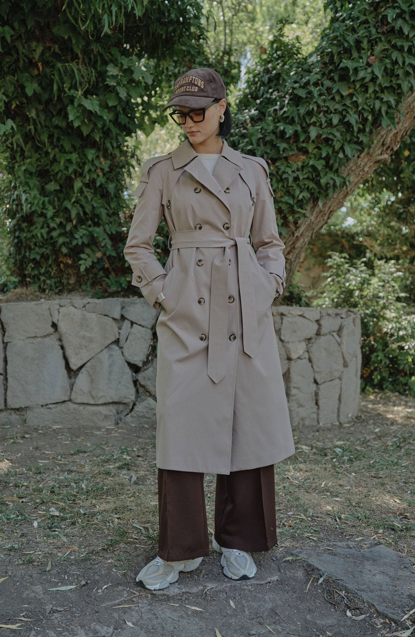 Premium Sütlü Kahve Oversize Trençkot - Fatma Atasoy