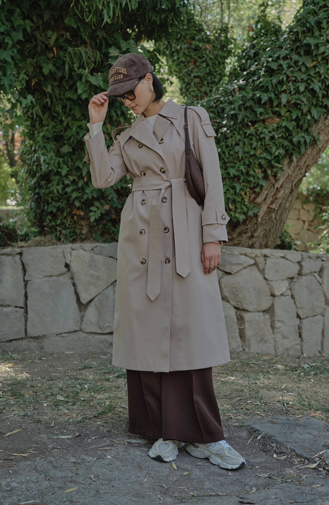 Premium Sütlü Kahve Oversize Trençkot - Fatma Atasoy