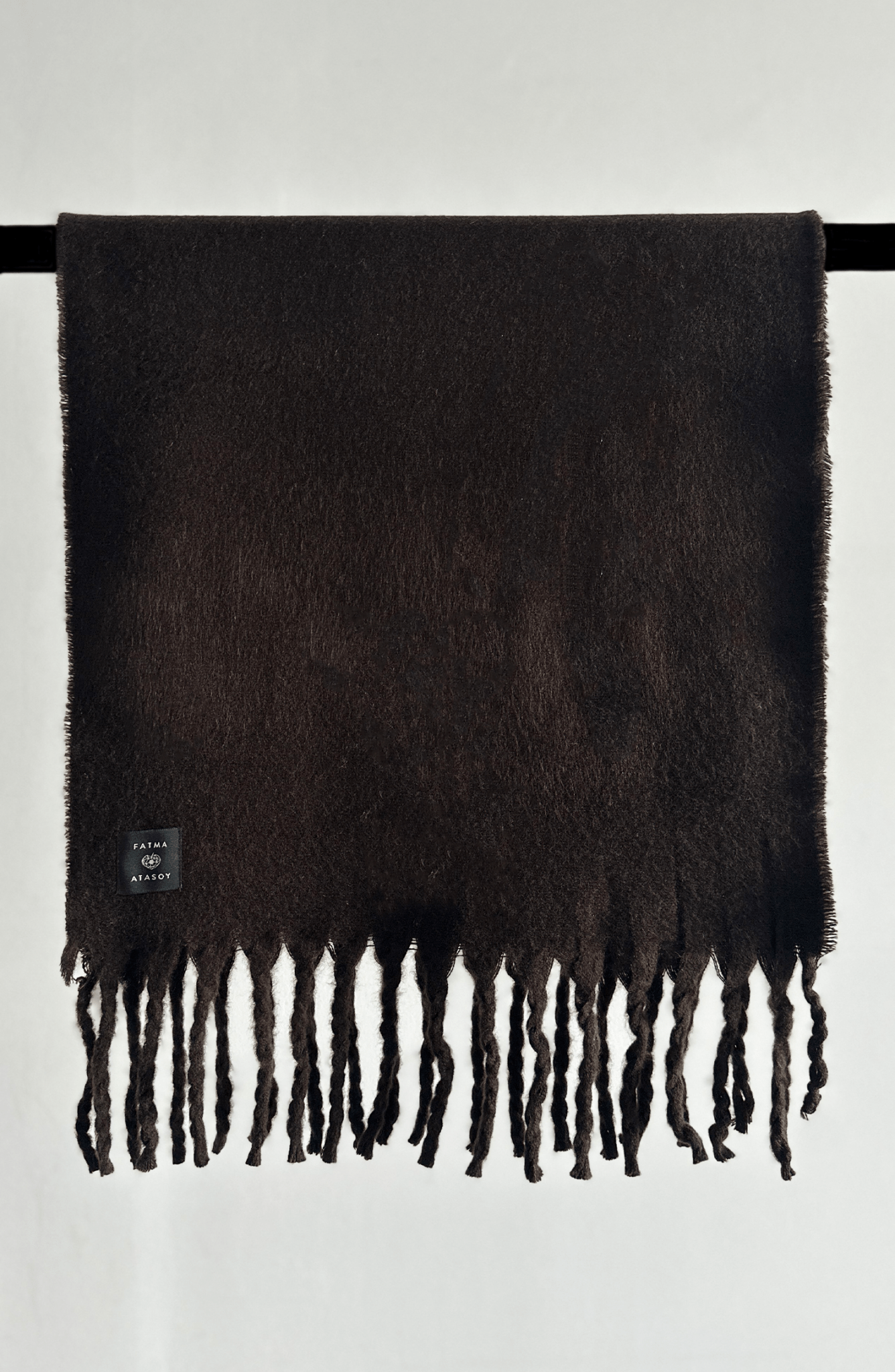 Püsküllü Acı Kahve Şal - Fatma Atasoy