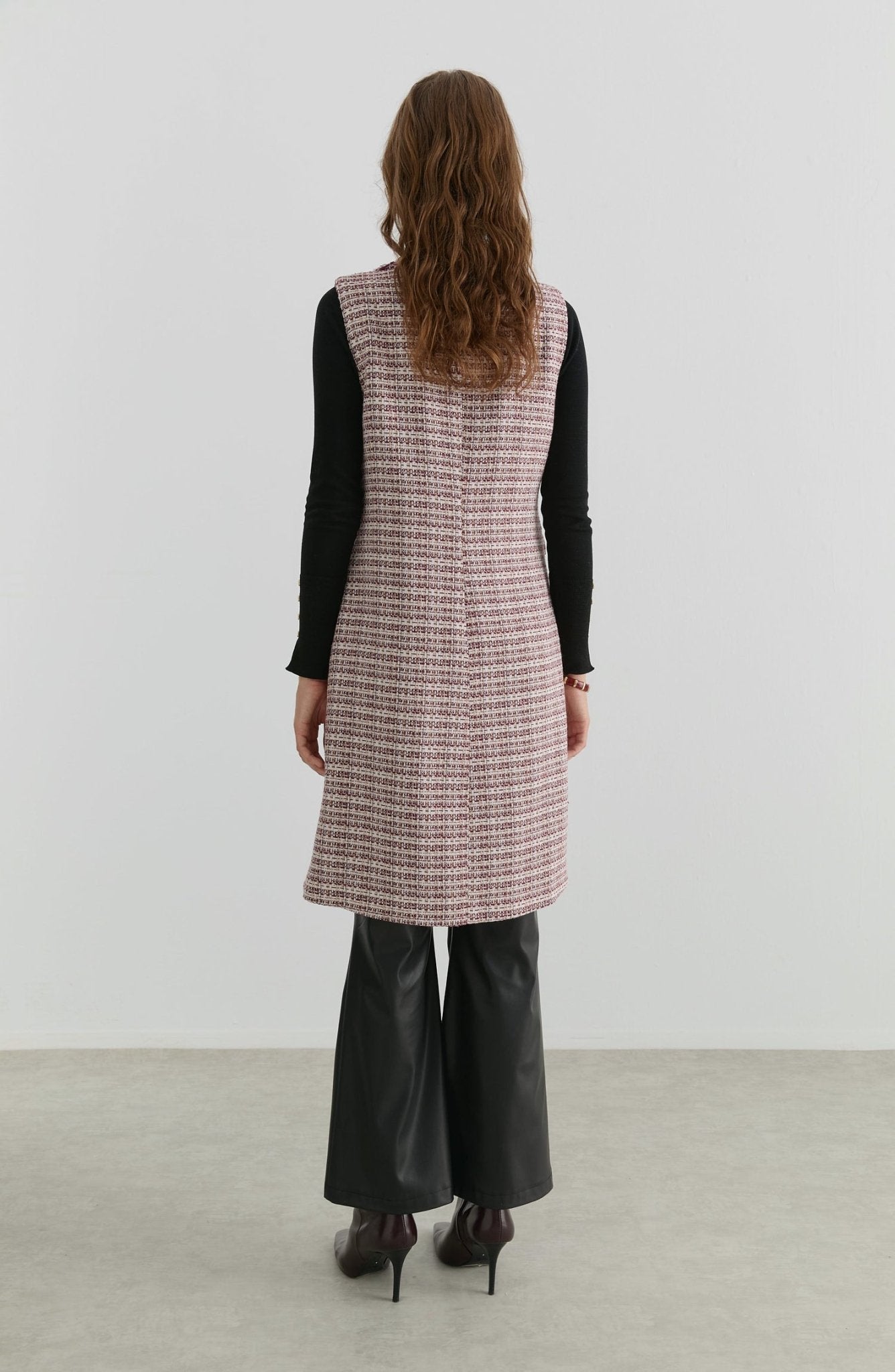 Püsküllü Bordo Tüvit Yelek - Fatma Atasoy