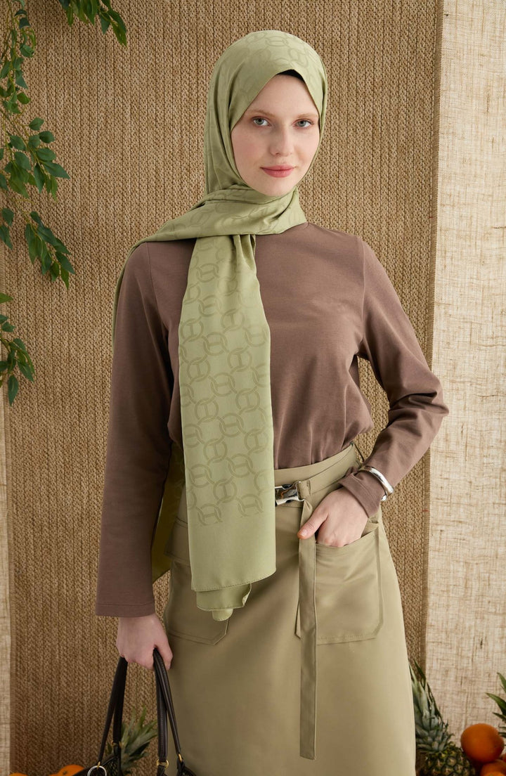 Ring Adaçayı Jakarlı Şal - Fatma Atasoy