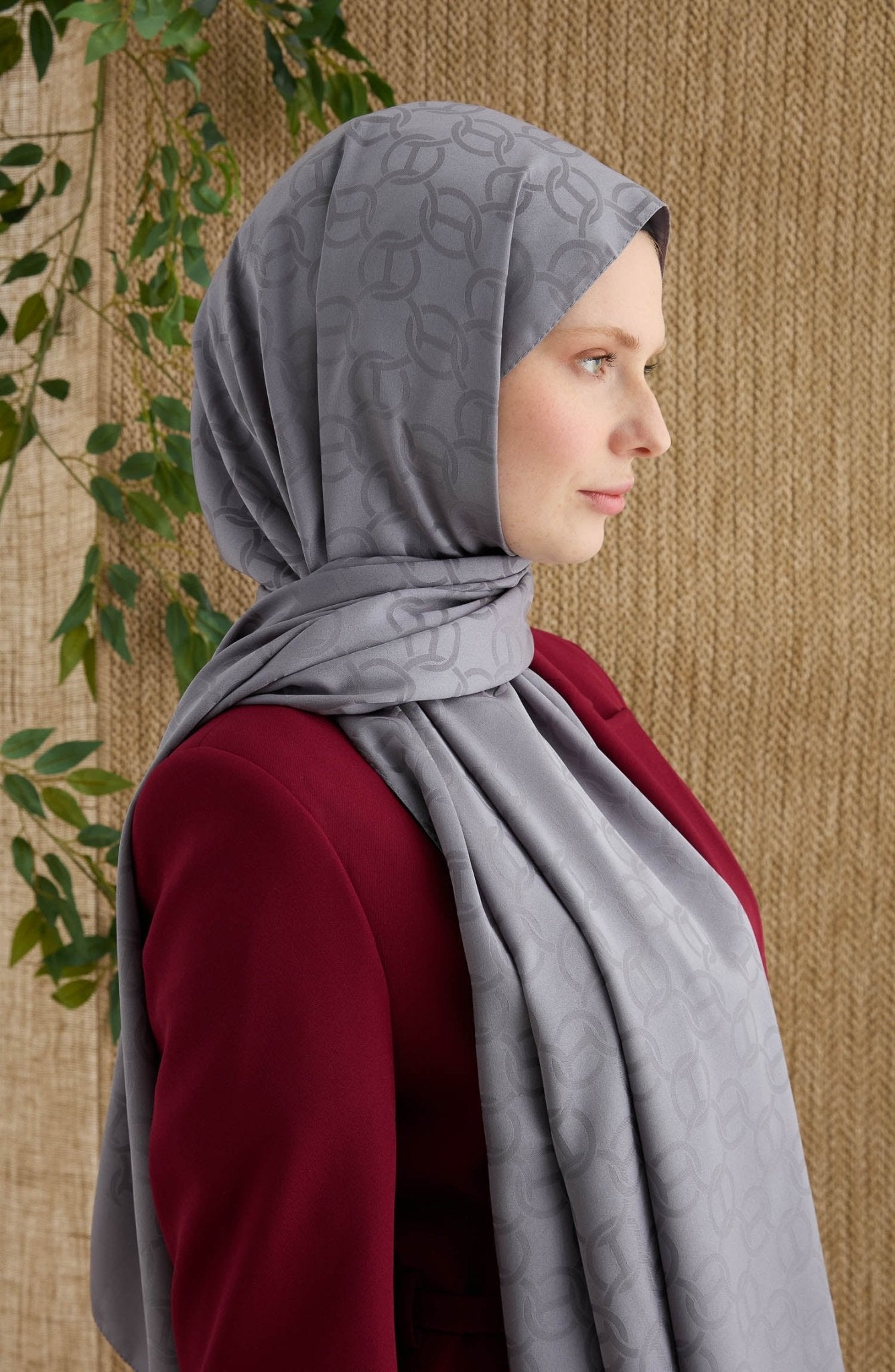 Ring Gri Jakarlı Şal - Fatma Atasoy