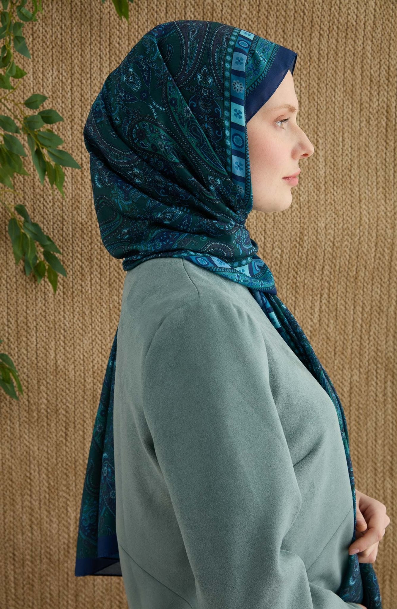 Rosalie Mavi Etnik Desen Şal - Fatma Atasoy