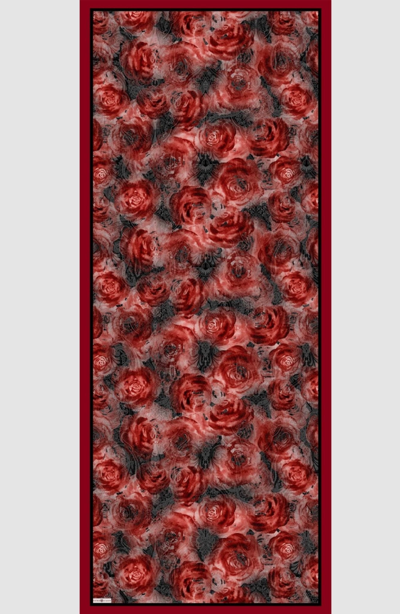 Rose Kırmızı Desenli Şal - Fatma Atasoy