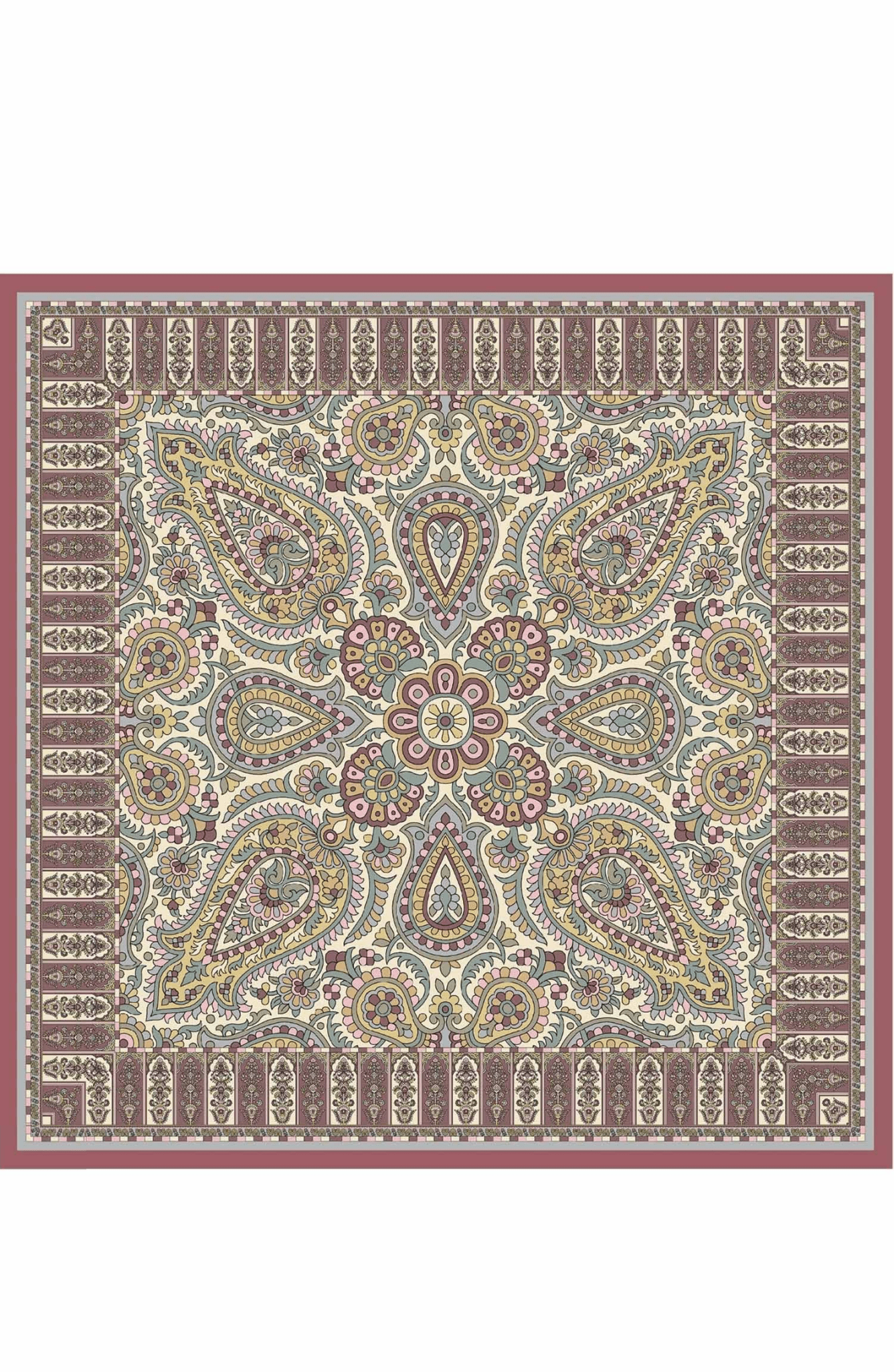 Royadia Soft Pembe Etnik Desenli Eşarp - Fatma Atasoy