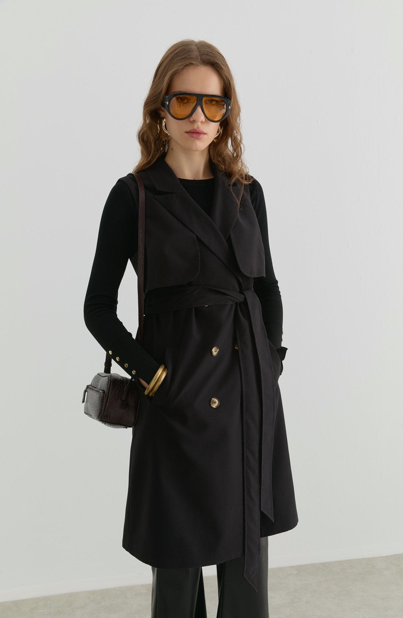 Rüzgarlıklı Siyah Trenç Yelek - Fatma Atasoy