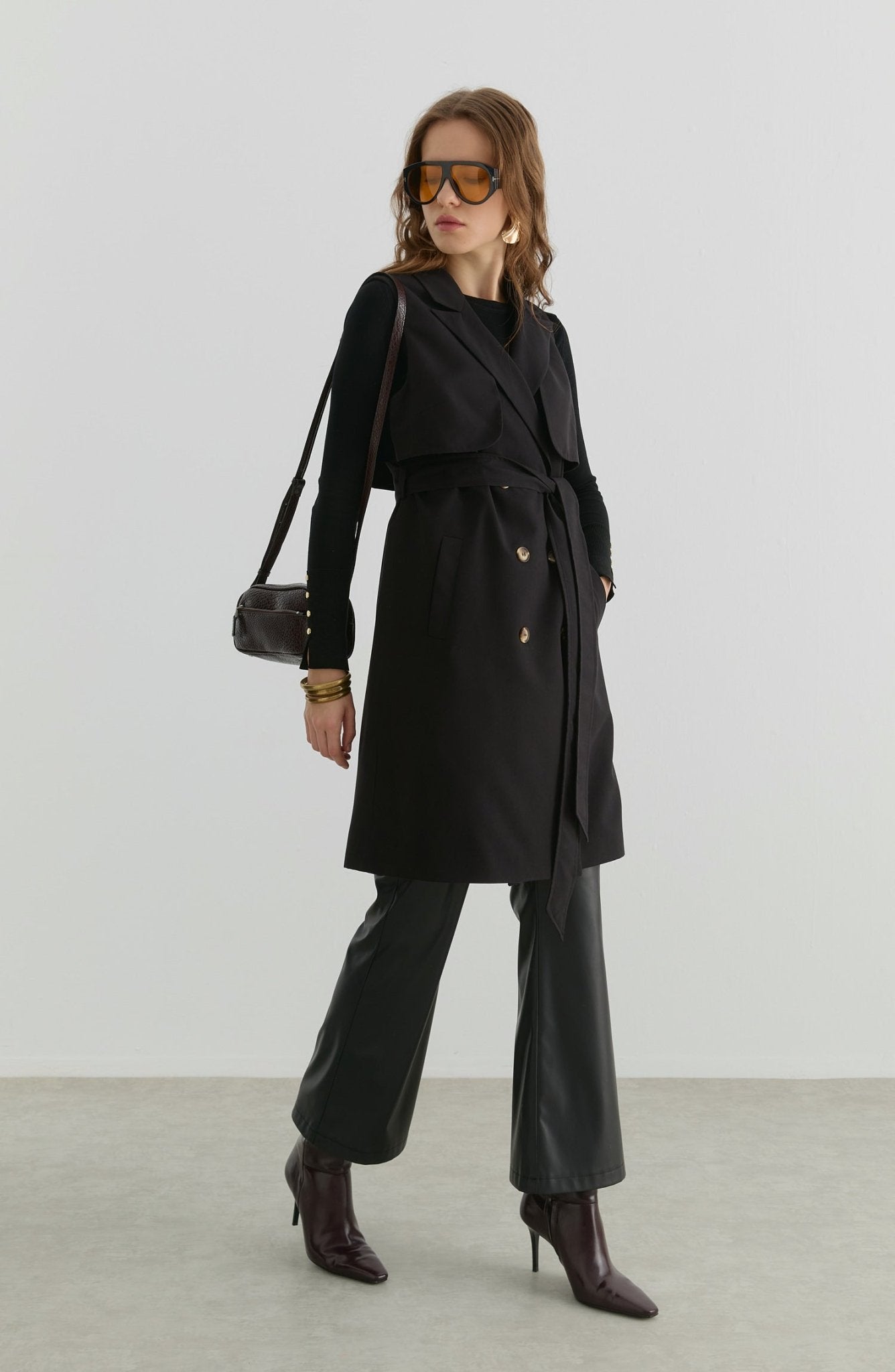 Rüzgarlıklı Siyah Trenç Yelek - Fatma Atasoy