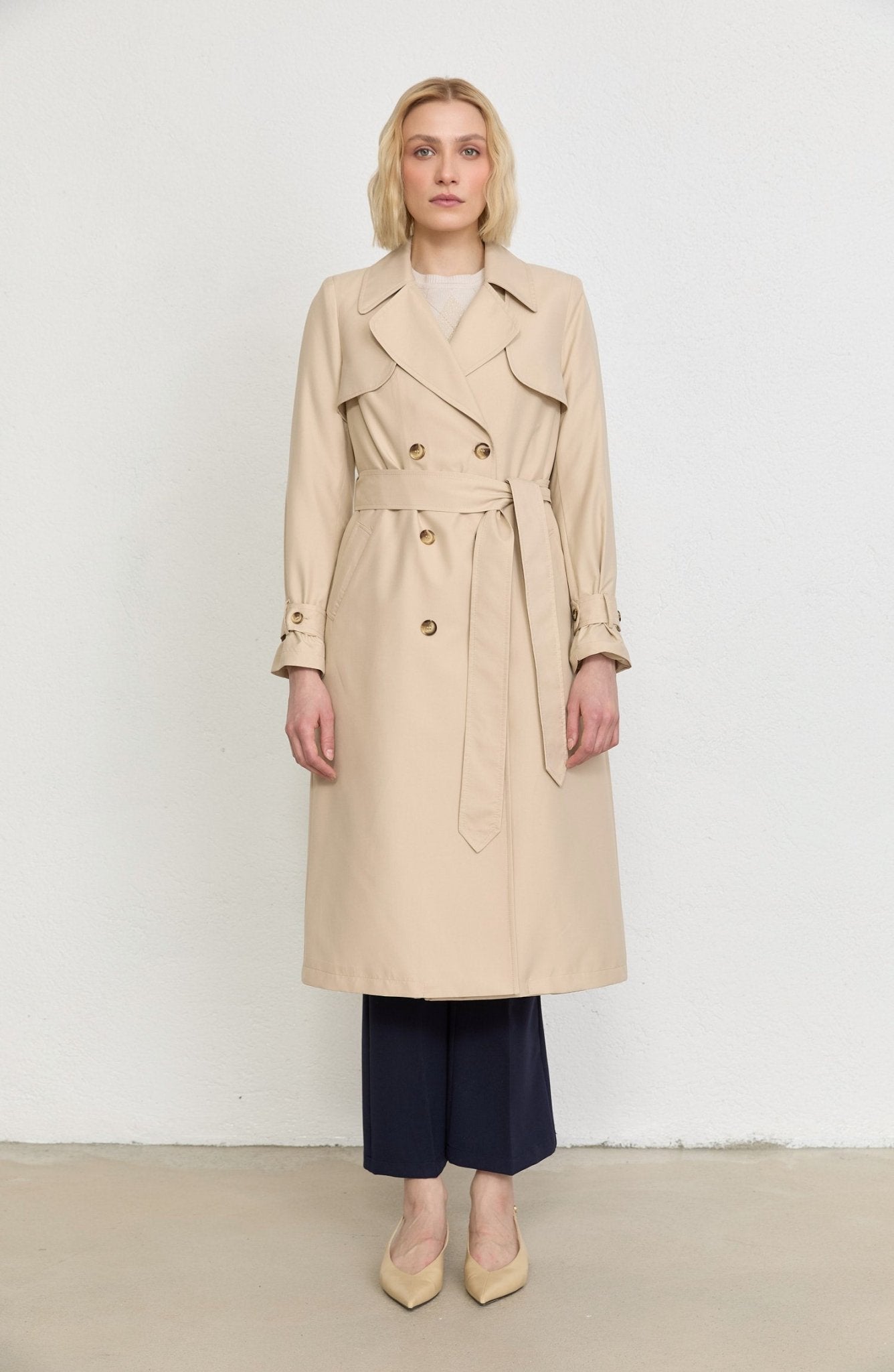 Taş Rengi Trençkot