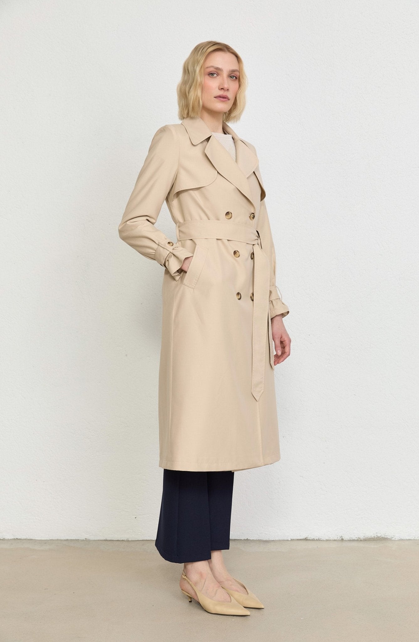 Rüzgarlıklı Taş Trençkot - Fatma Atasoy