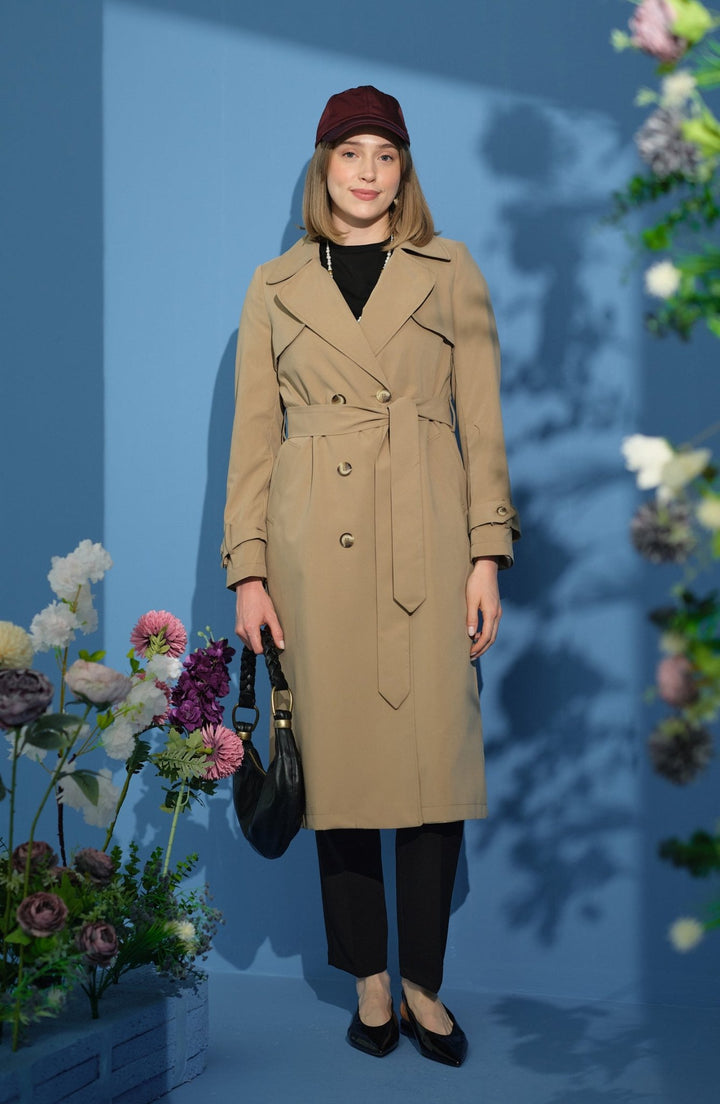 Rüzgarlıklı Trençkot Sütlü Kahve - Fatma Atasoy