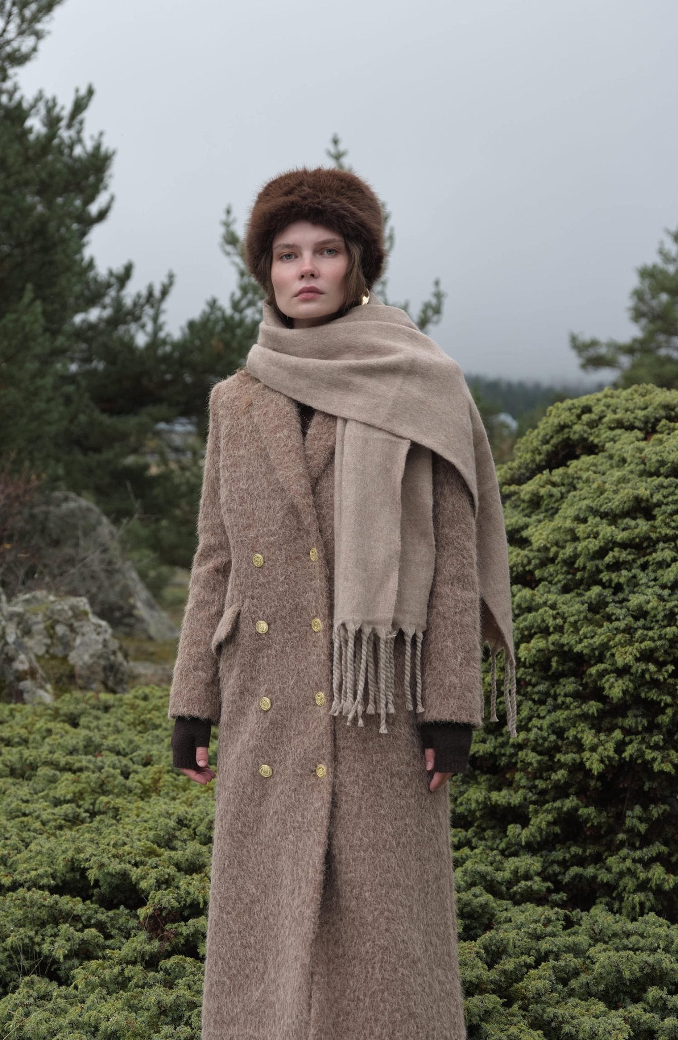 Sakallı Blazer Mocha Maksi Kaban - Fatma Atasoy