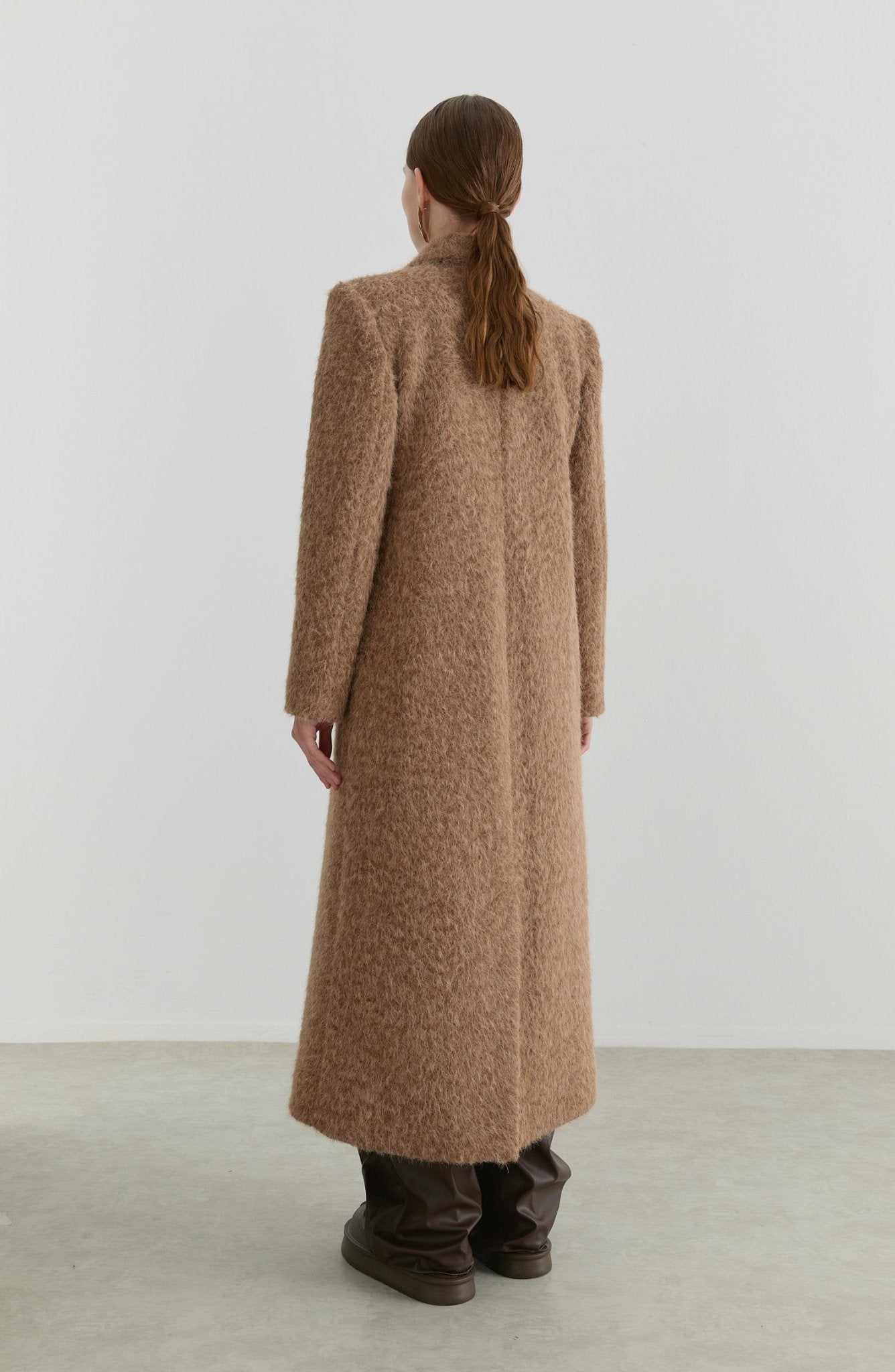 Sakallı Blazer Mocha Maksi Kaban - Fatma Atasoy