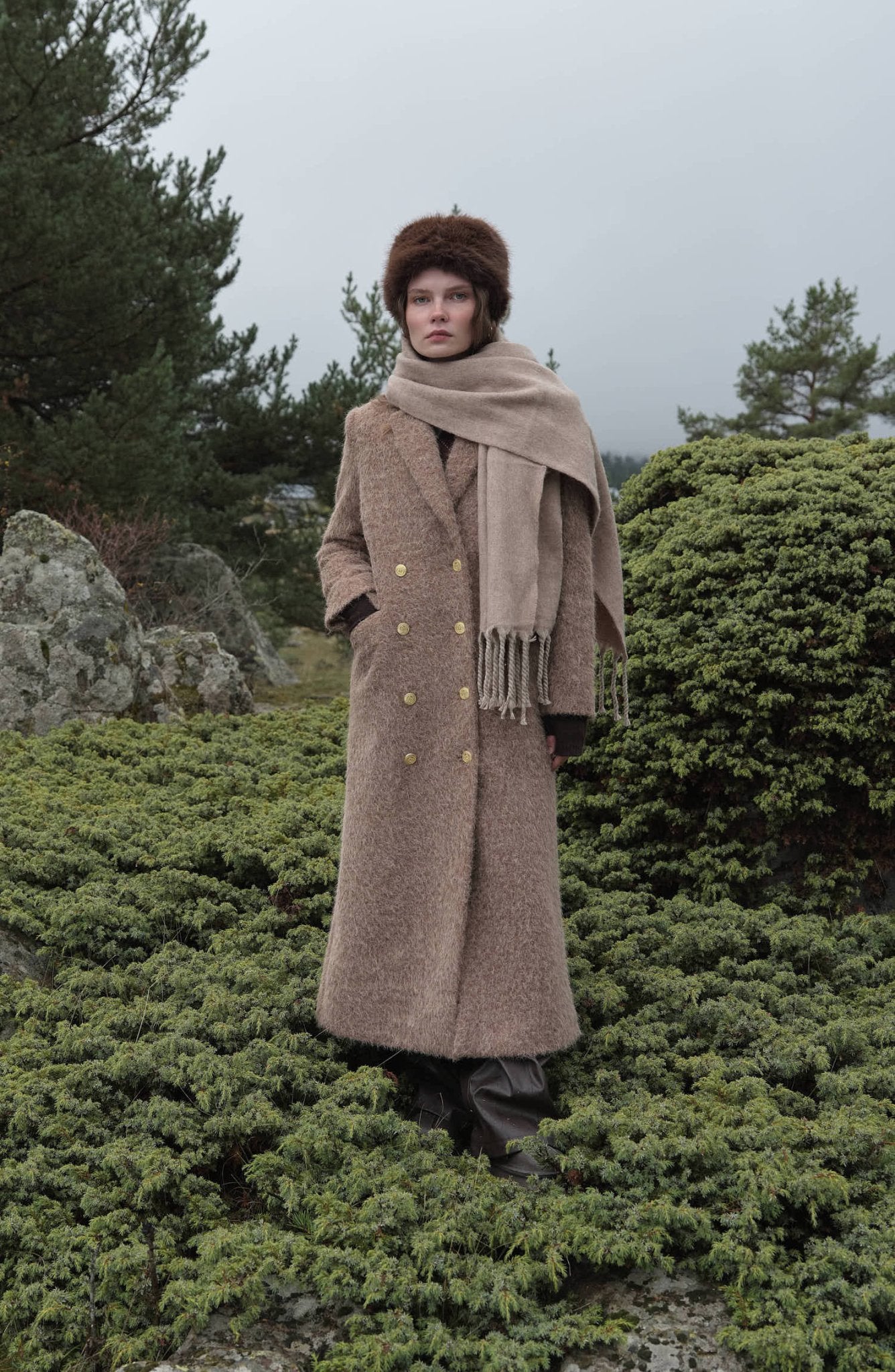 Sakallı Blazer Mocha Maksi Kaban - Fatma Atasoy