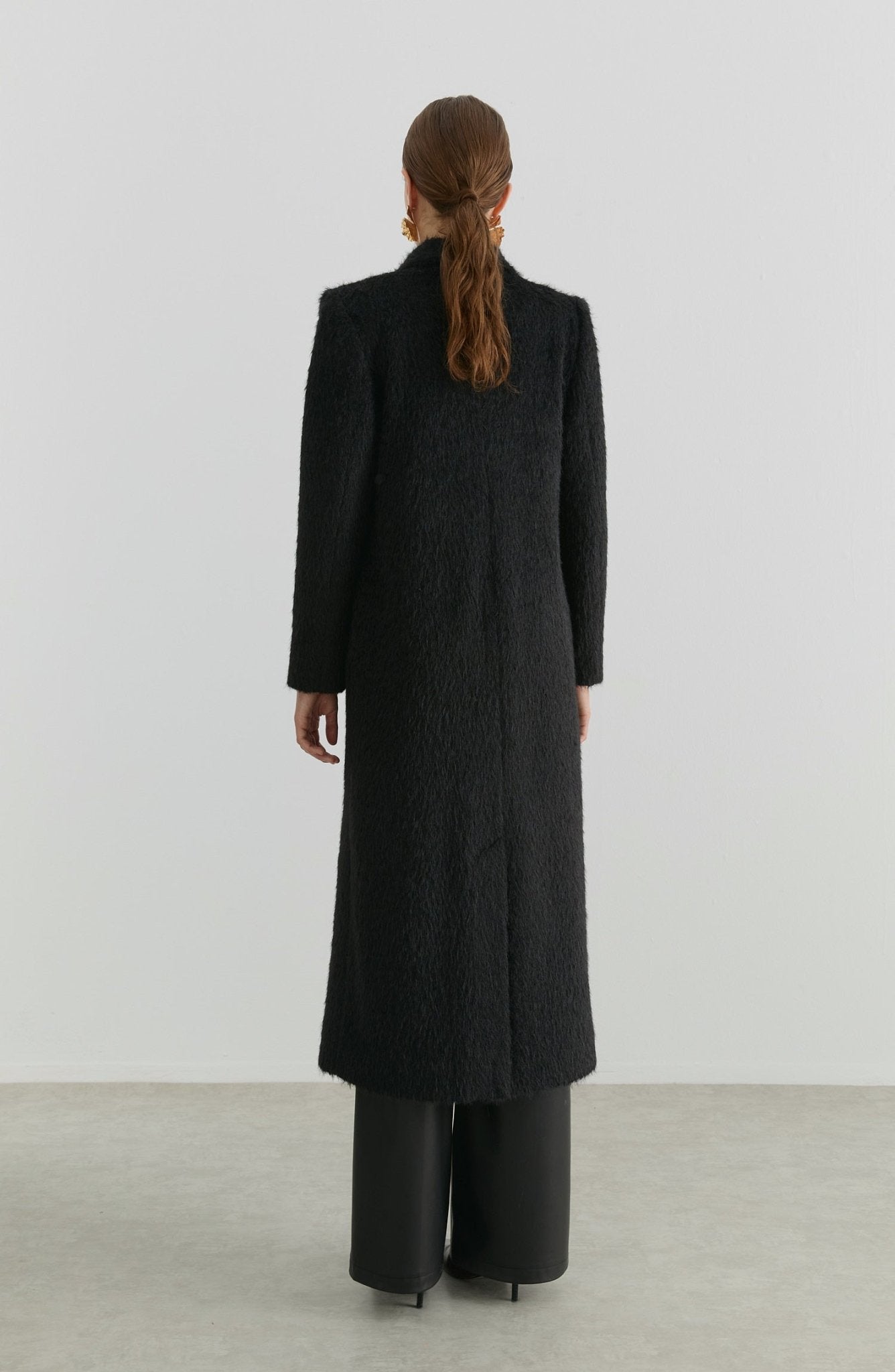 Sakallı Blazer Siyah Maksi Kaban - Fatma Atasoy