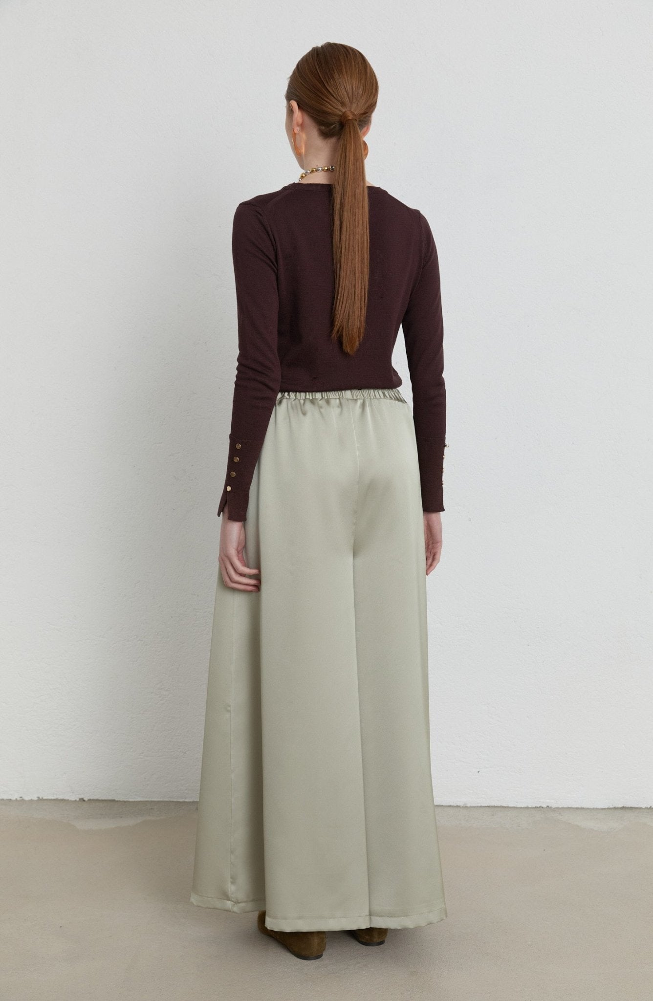 Saten Adaçayı Pantolon Etek - Fatma Atasoy