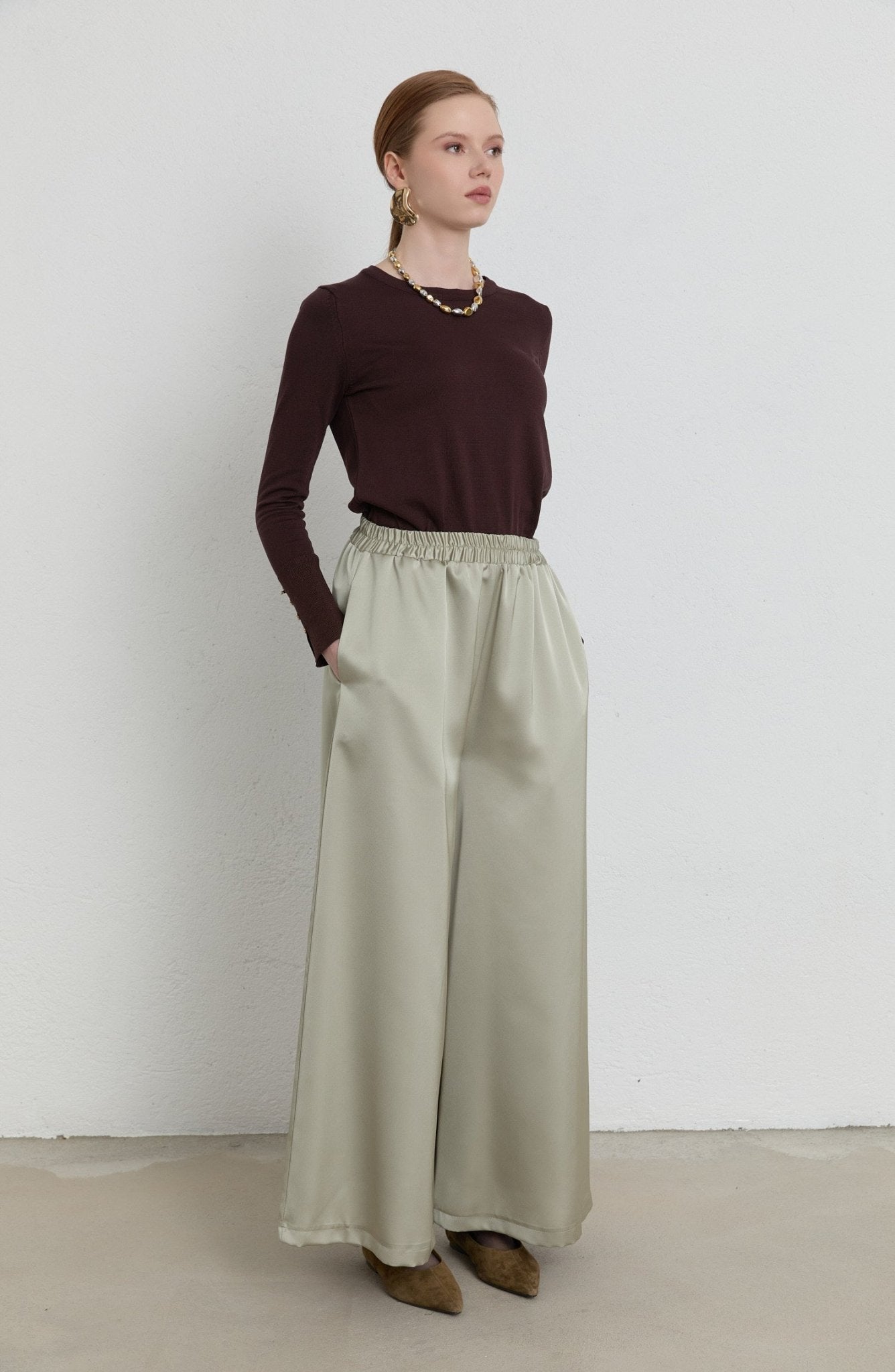 Saten Adaçayı Pantolon Etek - Fatma Atasoy