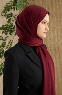 Saten Bordo Janjan Şal - Fatma Atasoy