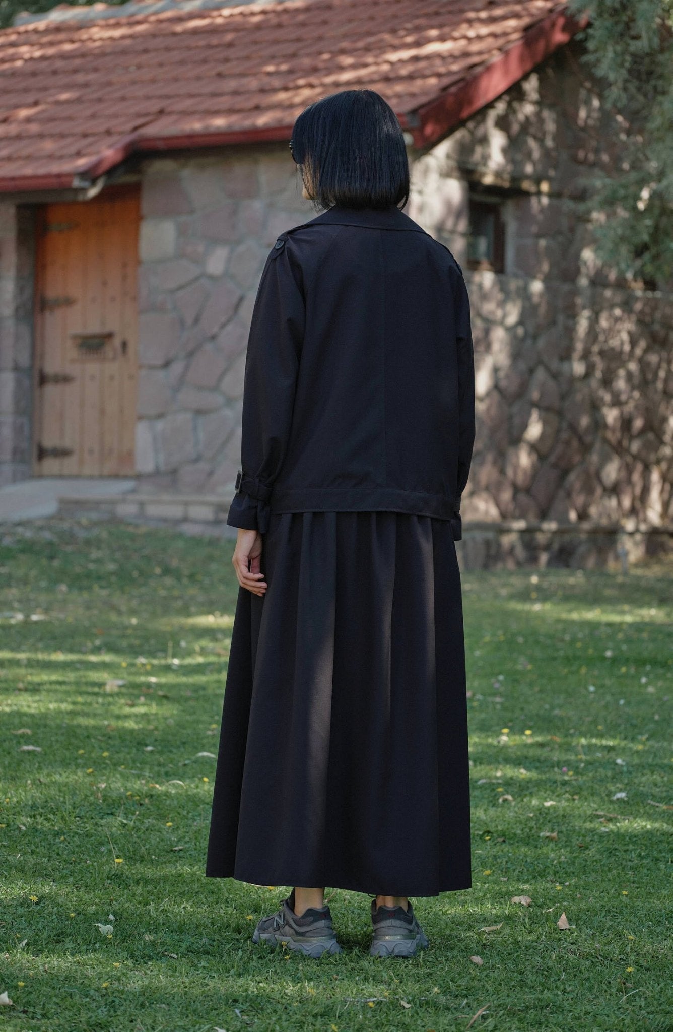 Sık Pileli Siyah Trenç Etek - Fatma Atasoy