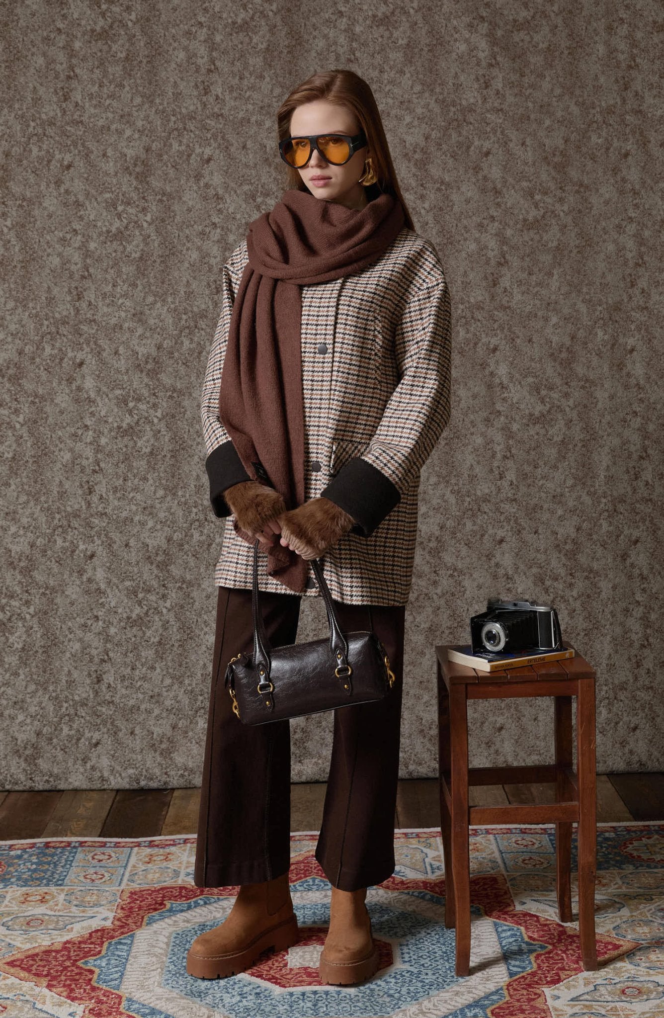 Spor Dikişli Kahverengi Culotte Denim Pantolon - Fatma Atasoy