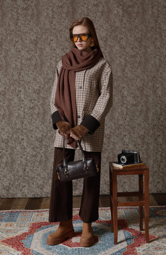 Spor Dikişli Kahverengi Culotte Denim Pantolon - Fatma Atasoy