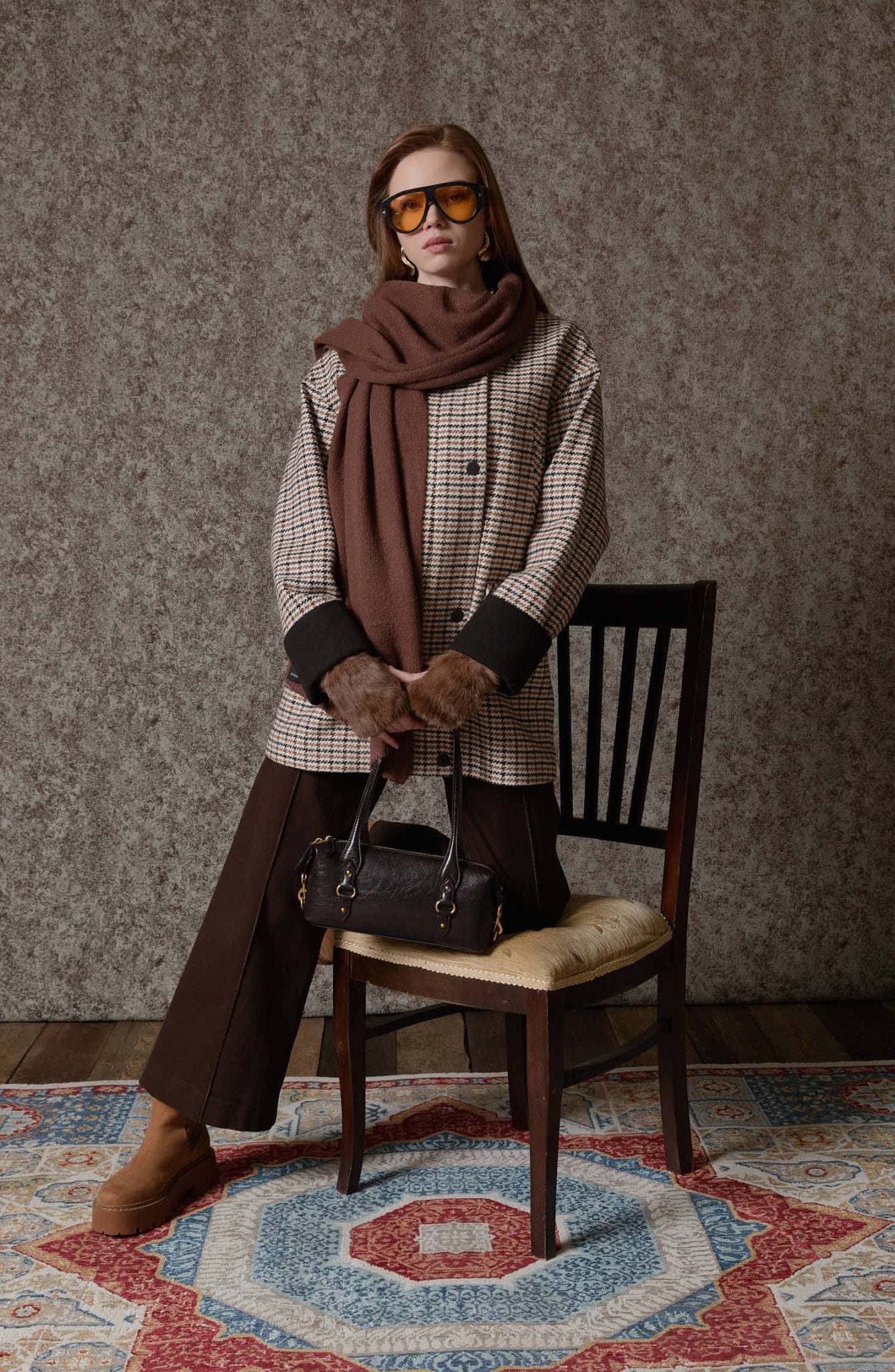 Spor Dikişli Kahverengi Culotte Denim Pantolon - Fatma Atasoy