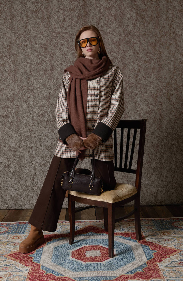 Spor Dikişli Kahverengi Culotte Denim Pantolon - Fatma Atasoy