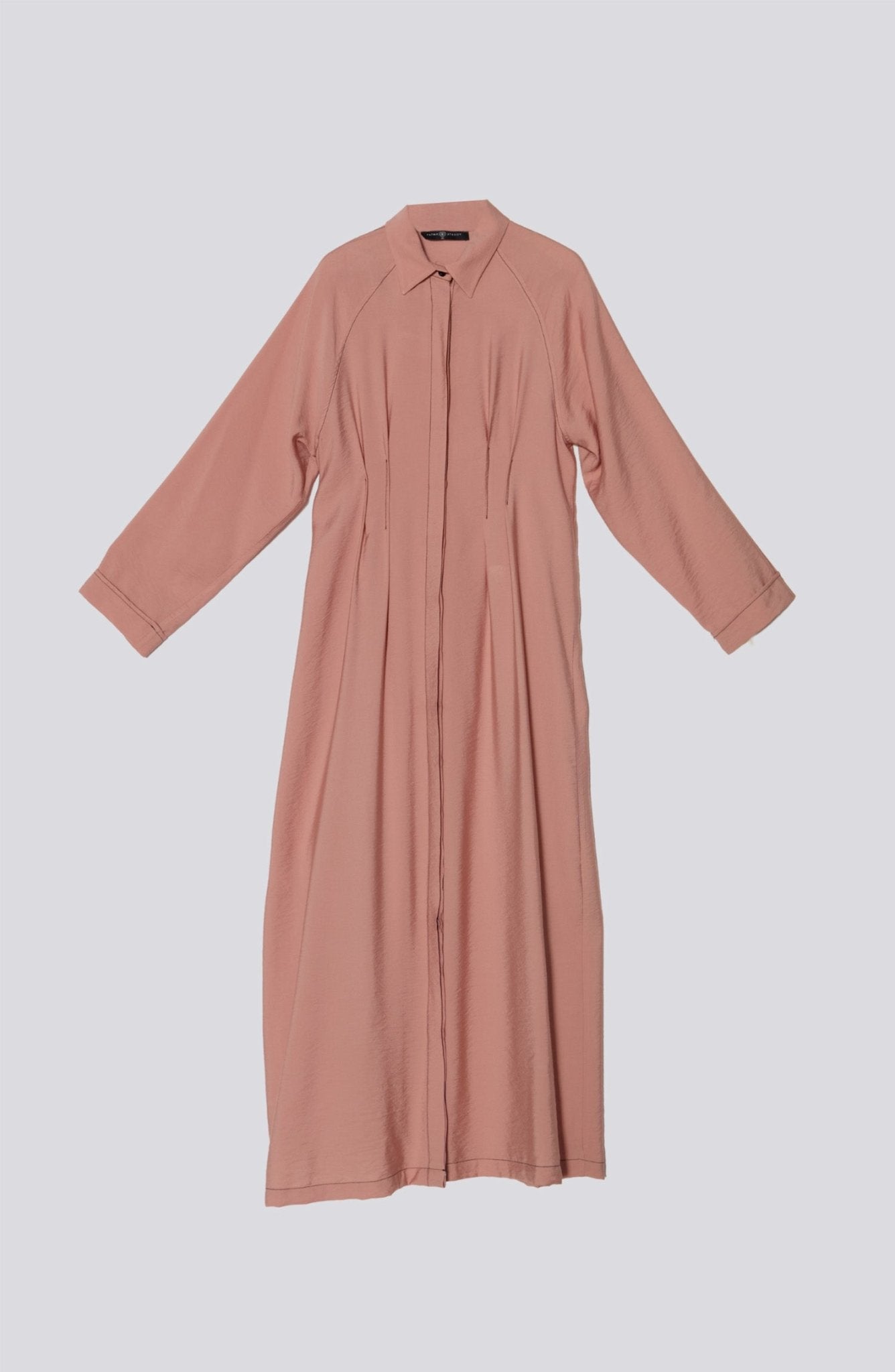 Spor Dikişli Nervürlü Soft Pembe Elbise - Fatma Atasoy