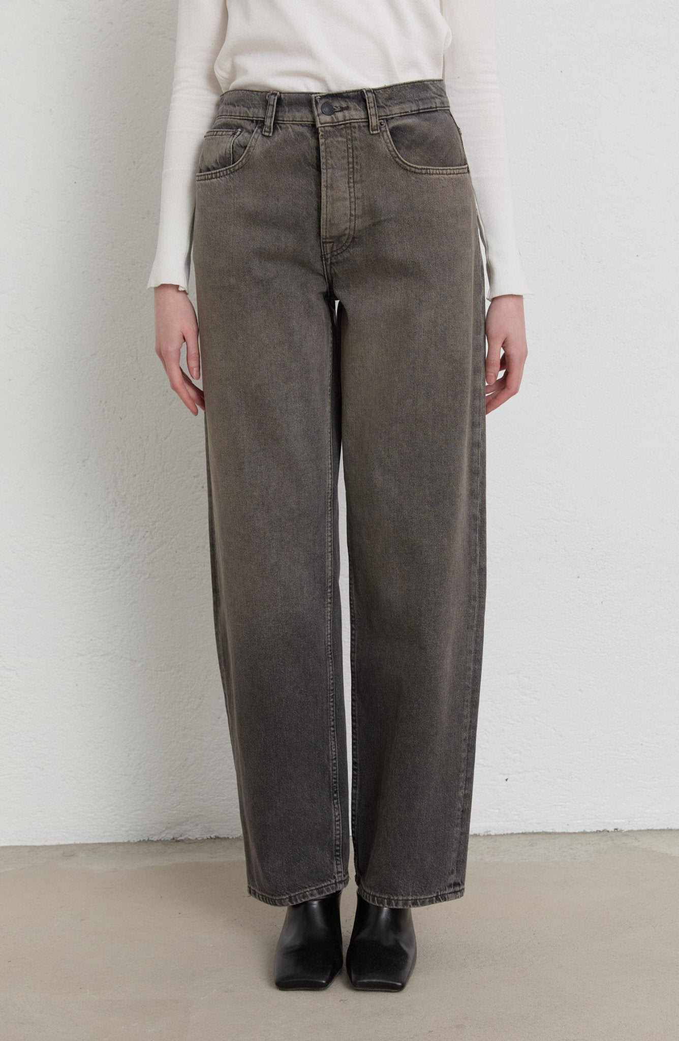 Straight Gri Denim Pantolon - Fatma Atasoy