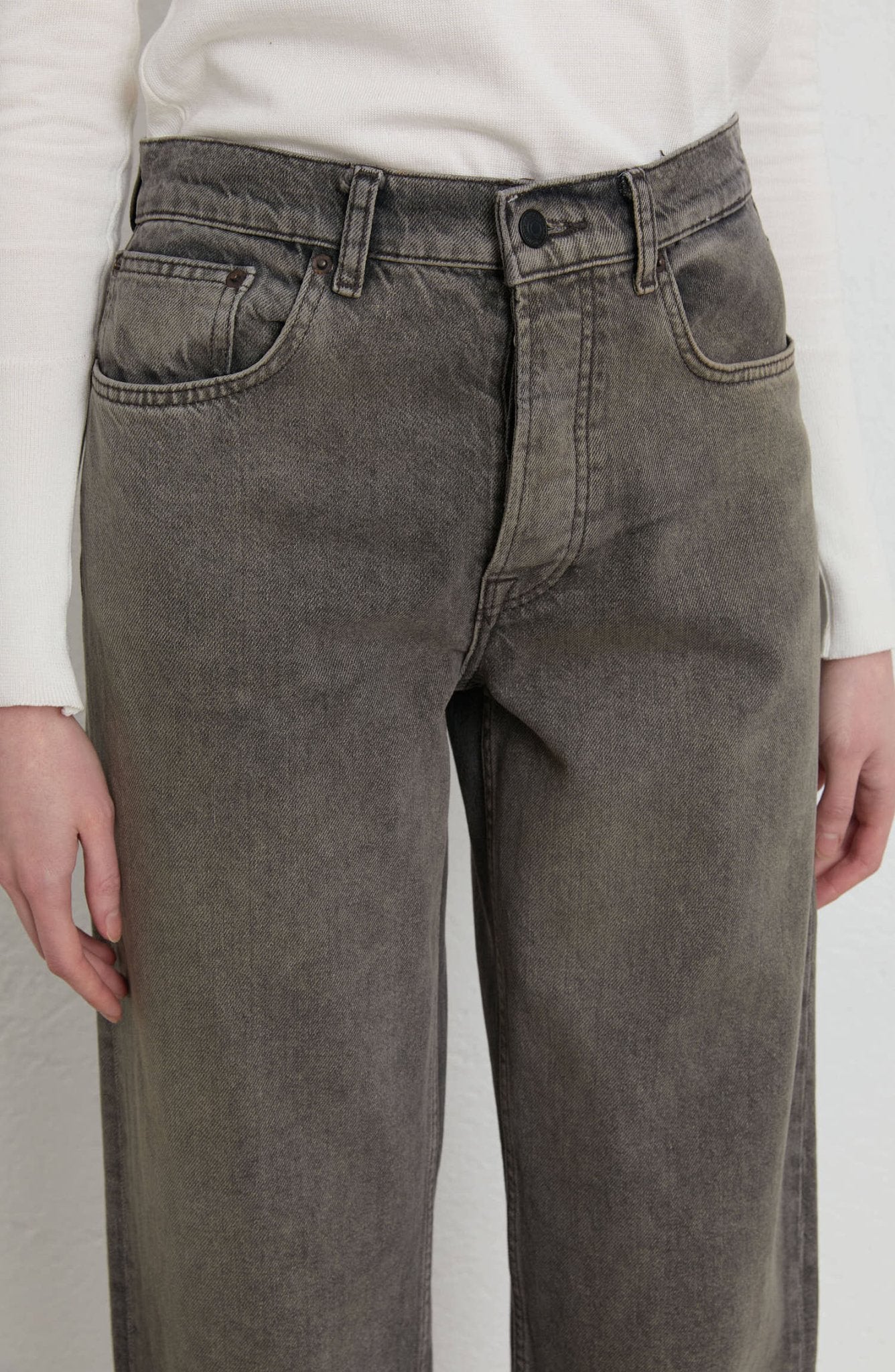 Straight Gri Denim Pantolon - Fatma Atasoy