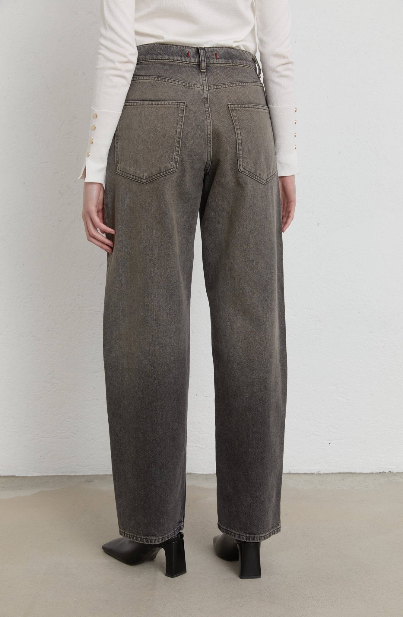 Straight Gri Denim Pantolon - Fatma Atasoy