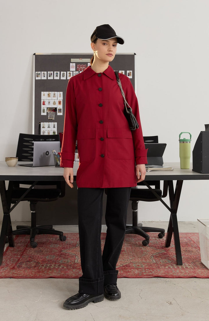 Torba Cepli Bordo Trençkot - Fatma Atasoy