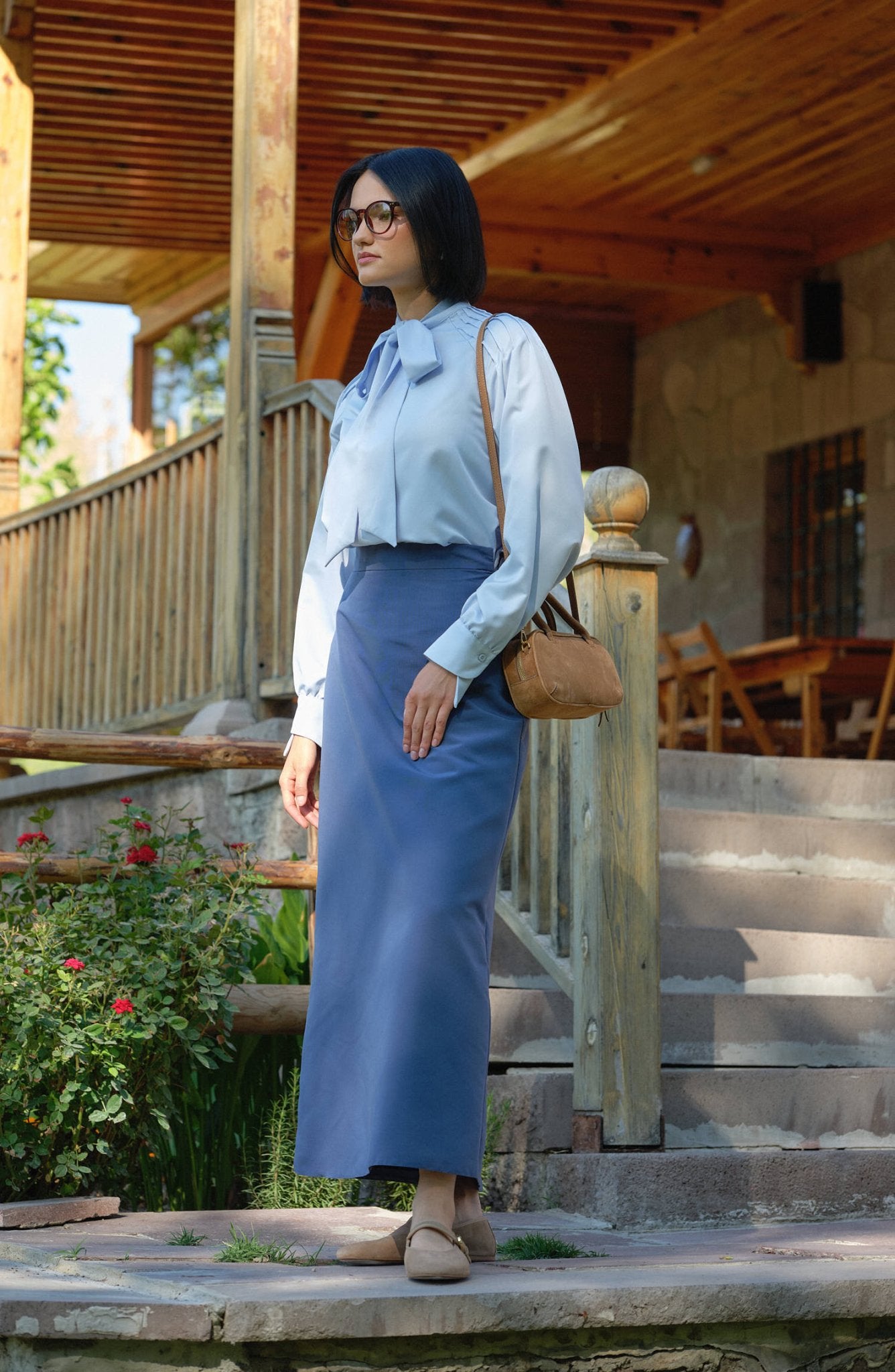 Trenç İndigo Kalem Etek - Fatma Atasoy