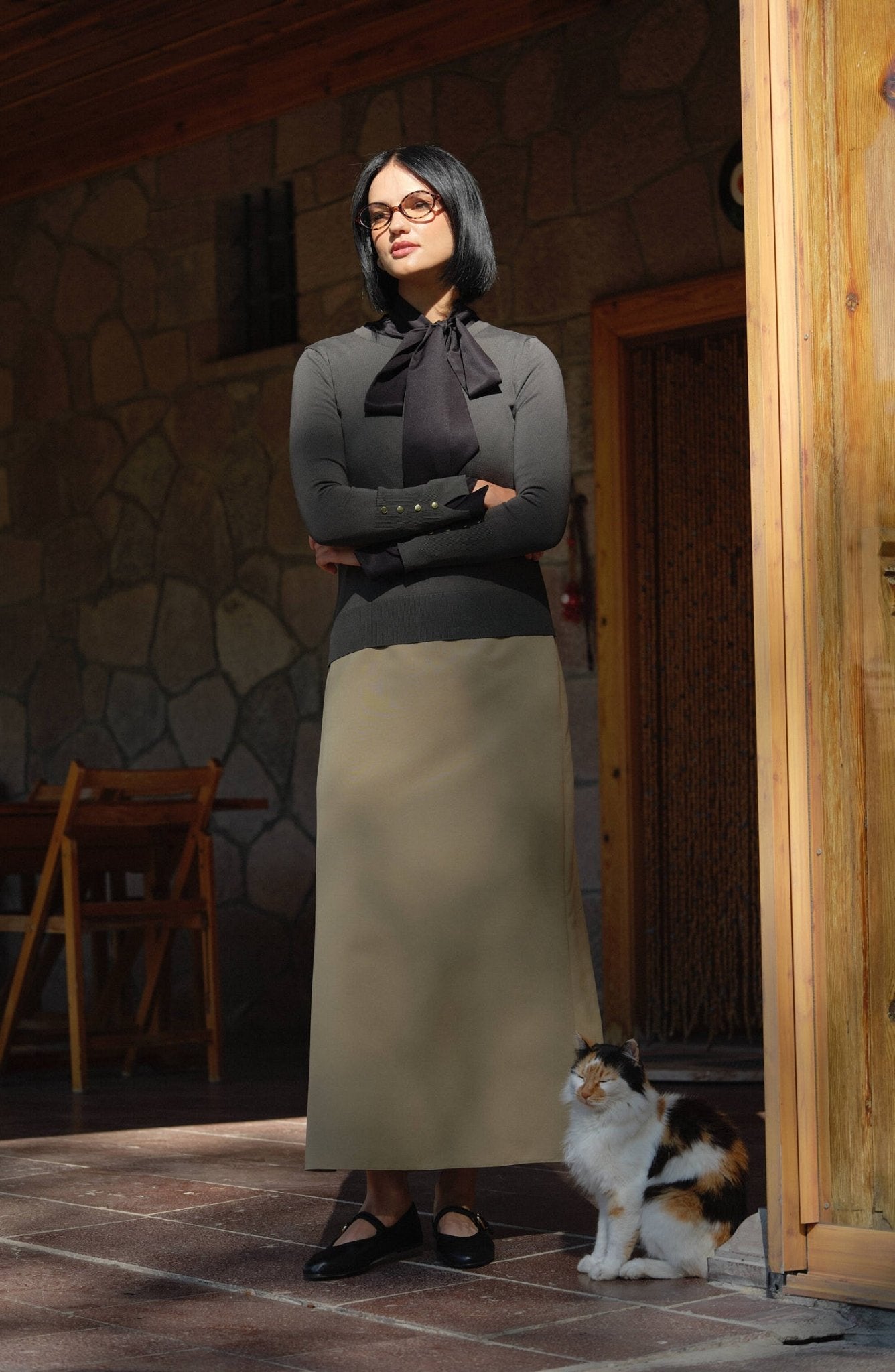 Trenç Soft Haki Kalem Etek - Fatma Atasoy