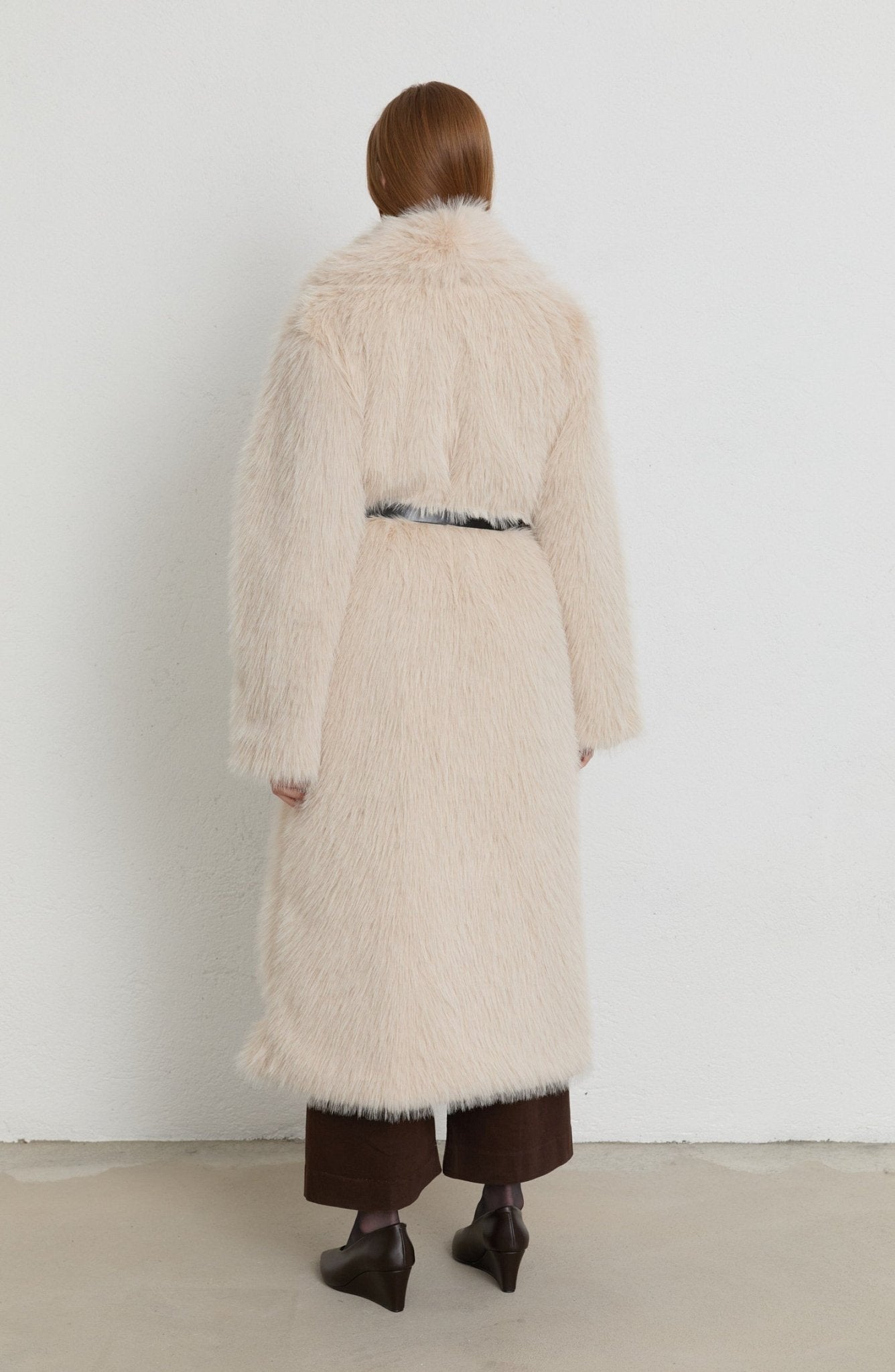 Tüylü Taş Maksi Kürk Kaban - Fatma Atasoy