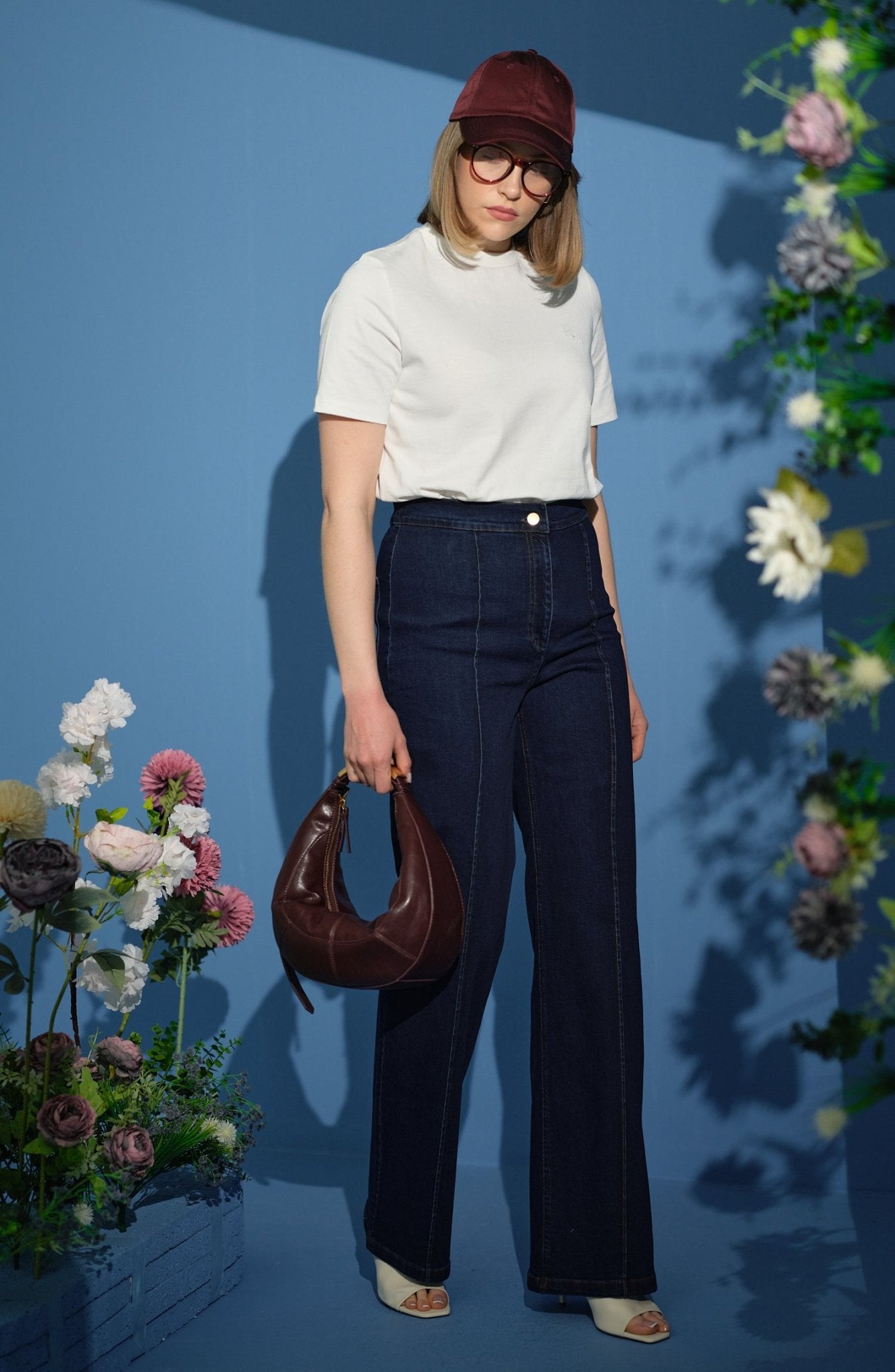 Ütü İzli Palazzo Lacivert Denim Pantolon - Fatma Atasoy