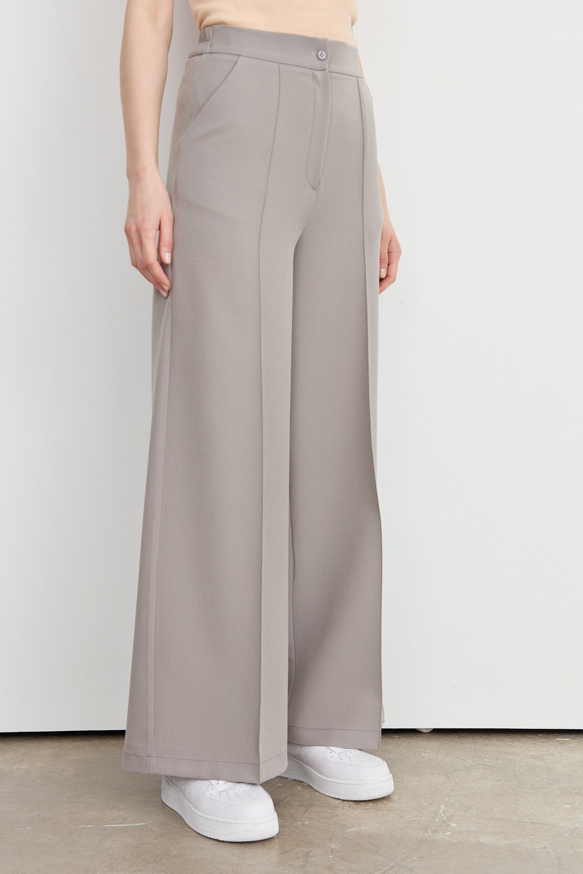 Ütü İzli Pantolon Gri - Fatma Atasoy