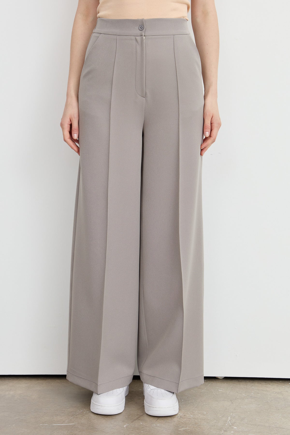 Ütü İzli Pantolon Gri - Fatma Atasoy