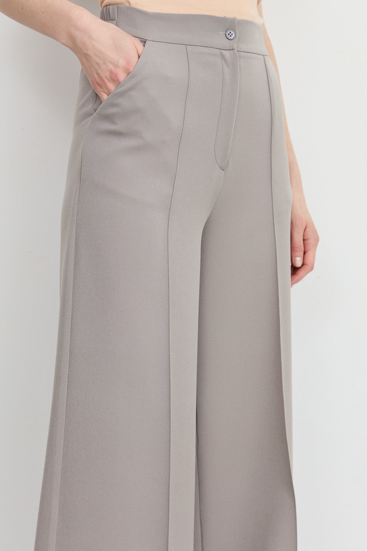 Ütü İzli Pantolon Gri - Fatma Atasoy