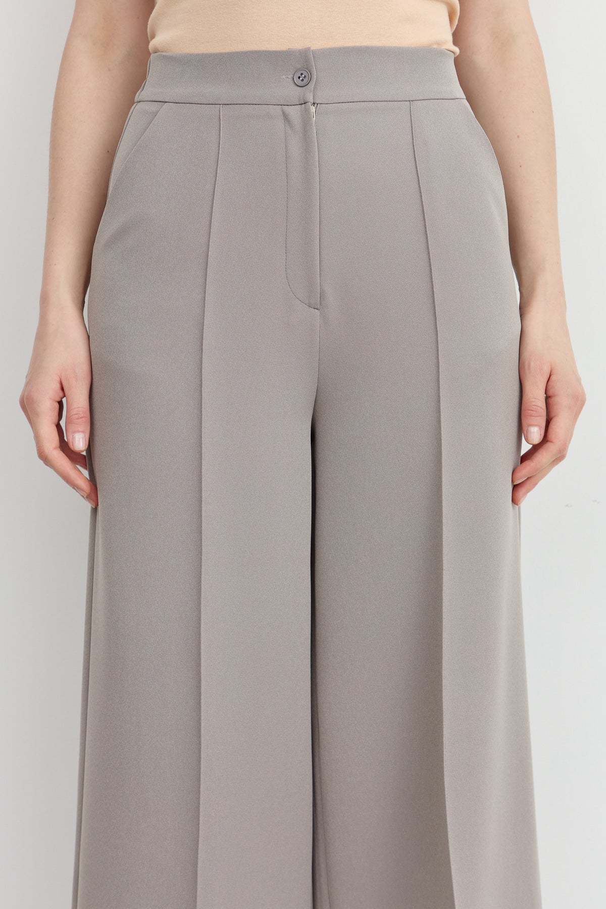 Ütü İzli Pantolon Gri - Fatma Atasoy