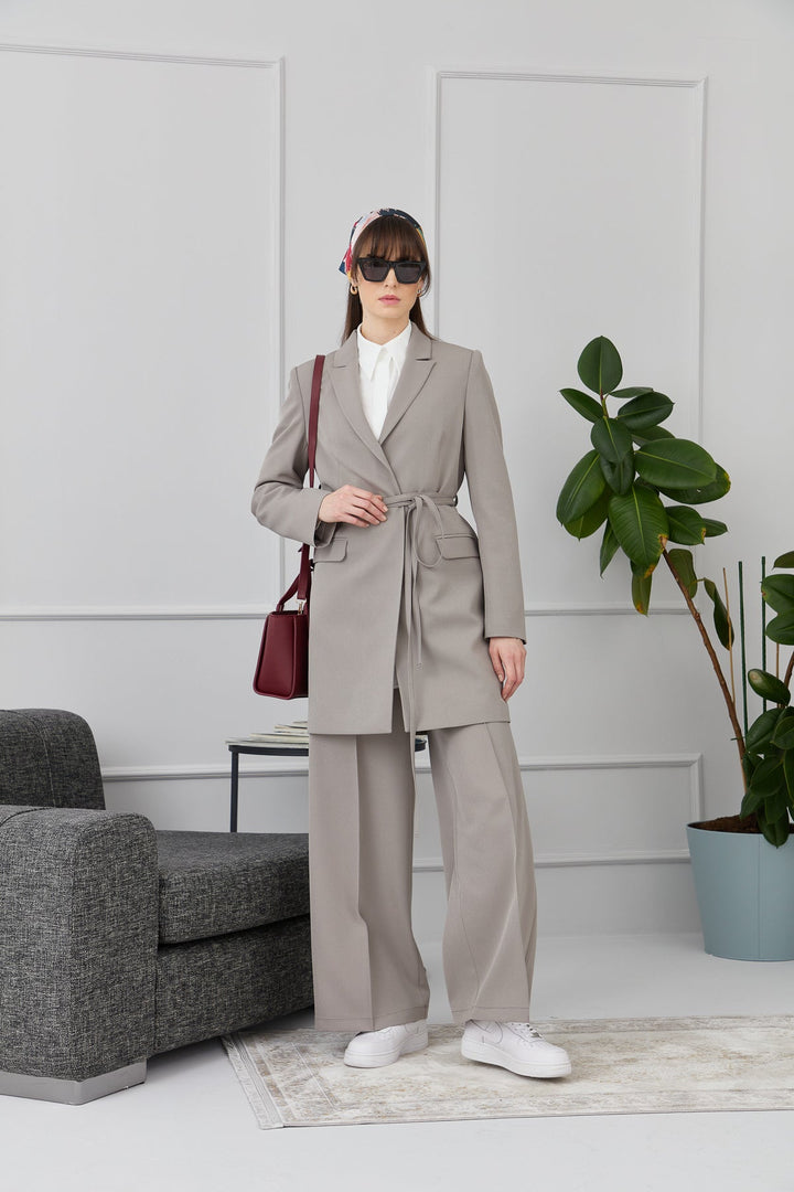 Ütü İzli Pantolon Gri - Fatma Atasoy