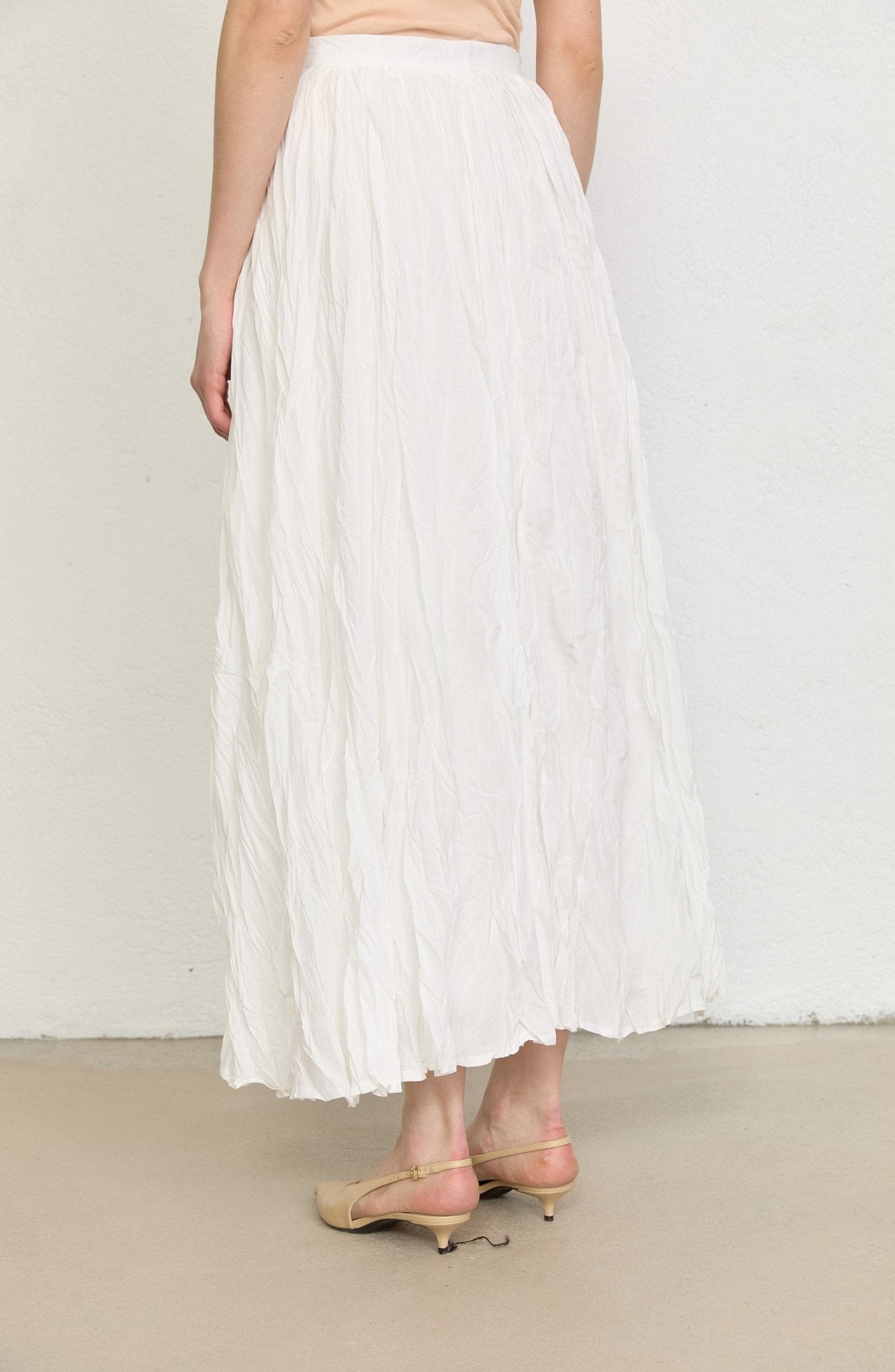 Vual Ekru Crash Etek - Fatma Atasoy