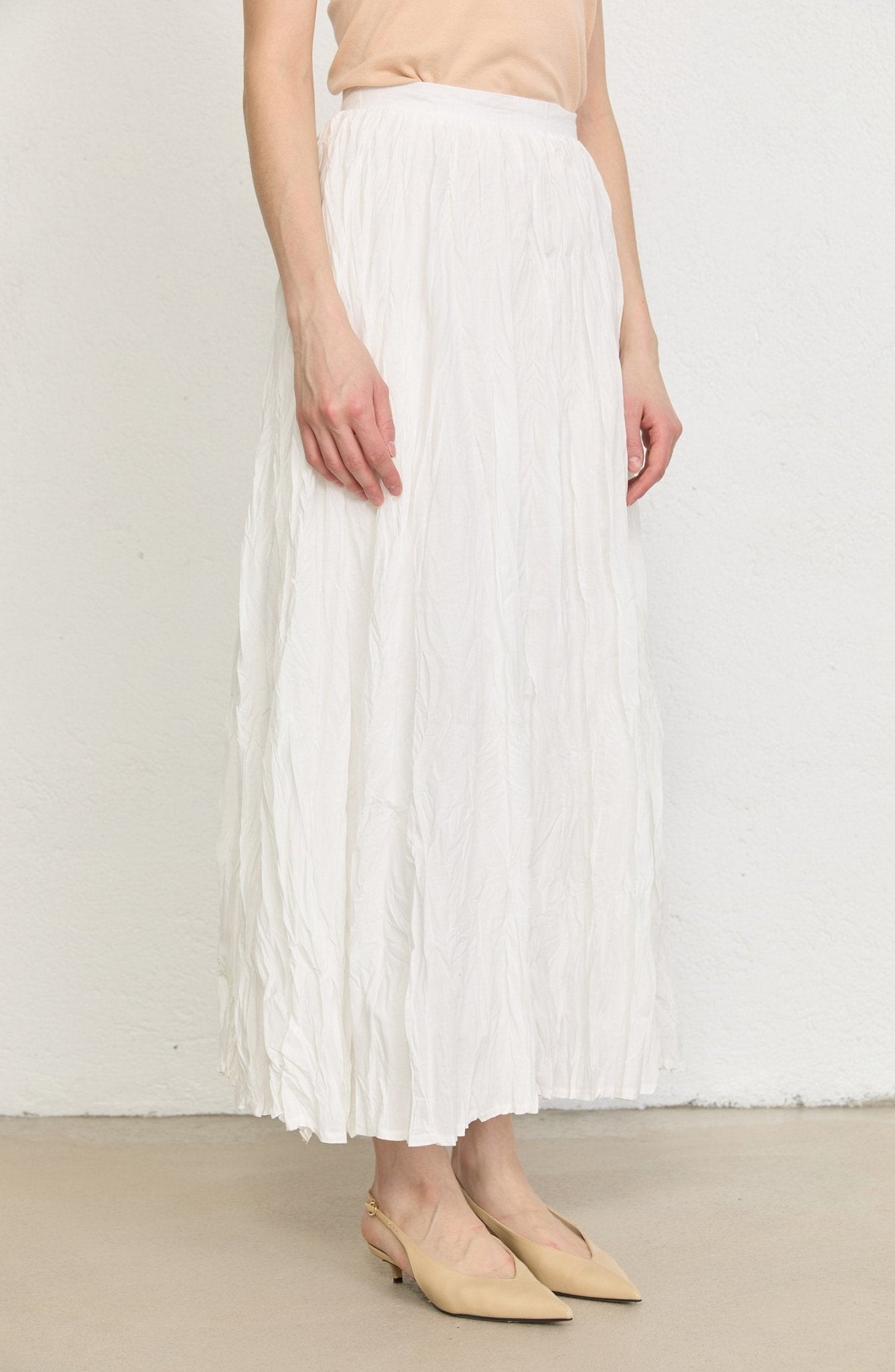 Vual Ekru Crash Etek - Fatma Atasoy