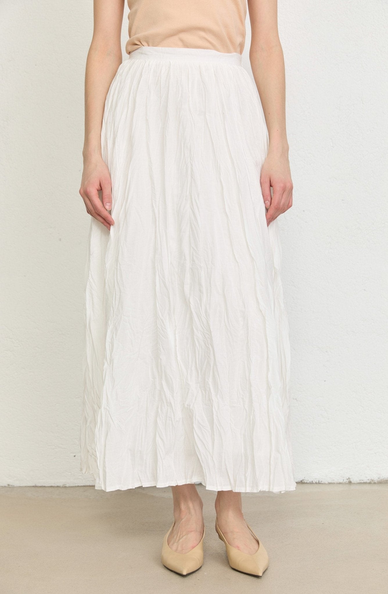 Vual Ekru Crash Etek - Fatma Atasoy