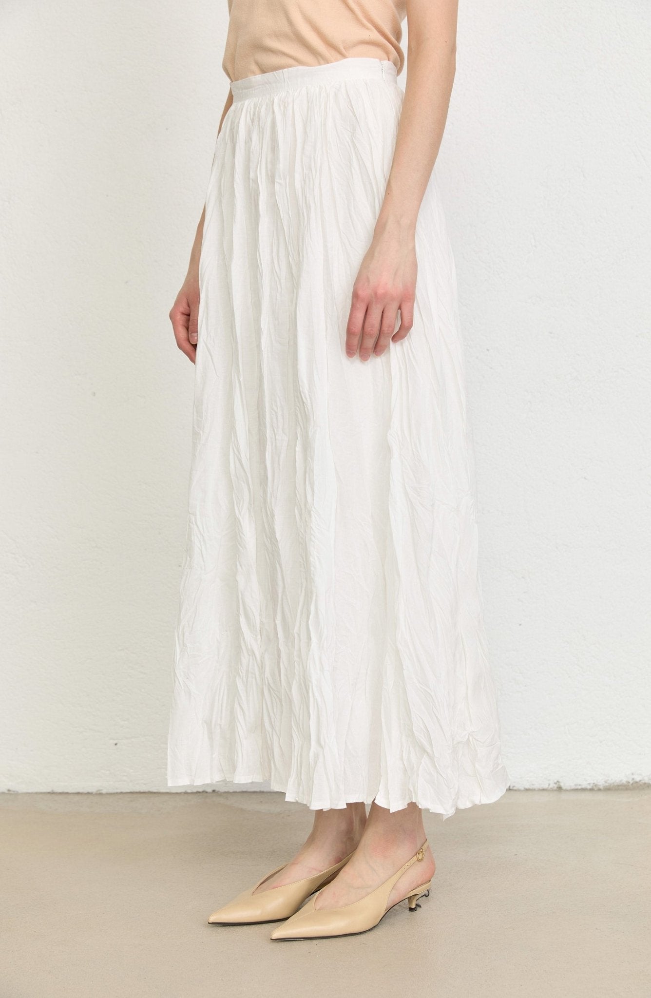 Vual Ekru Crash Etek - Fatma Atasoy