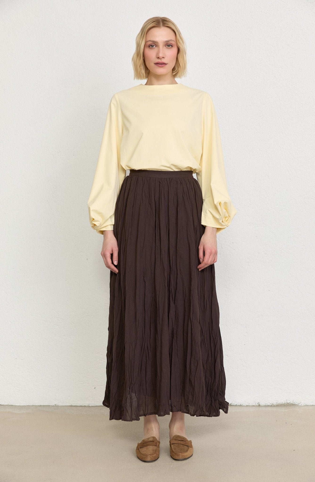 Vual Kahverengi Crash Etek - Fatma Atasoy