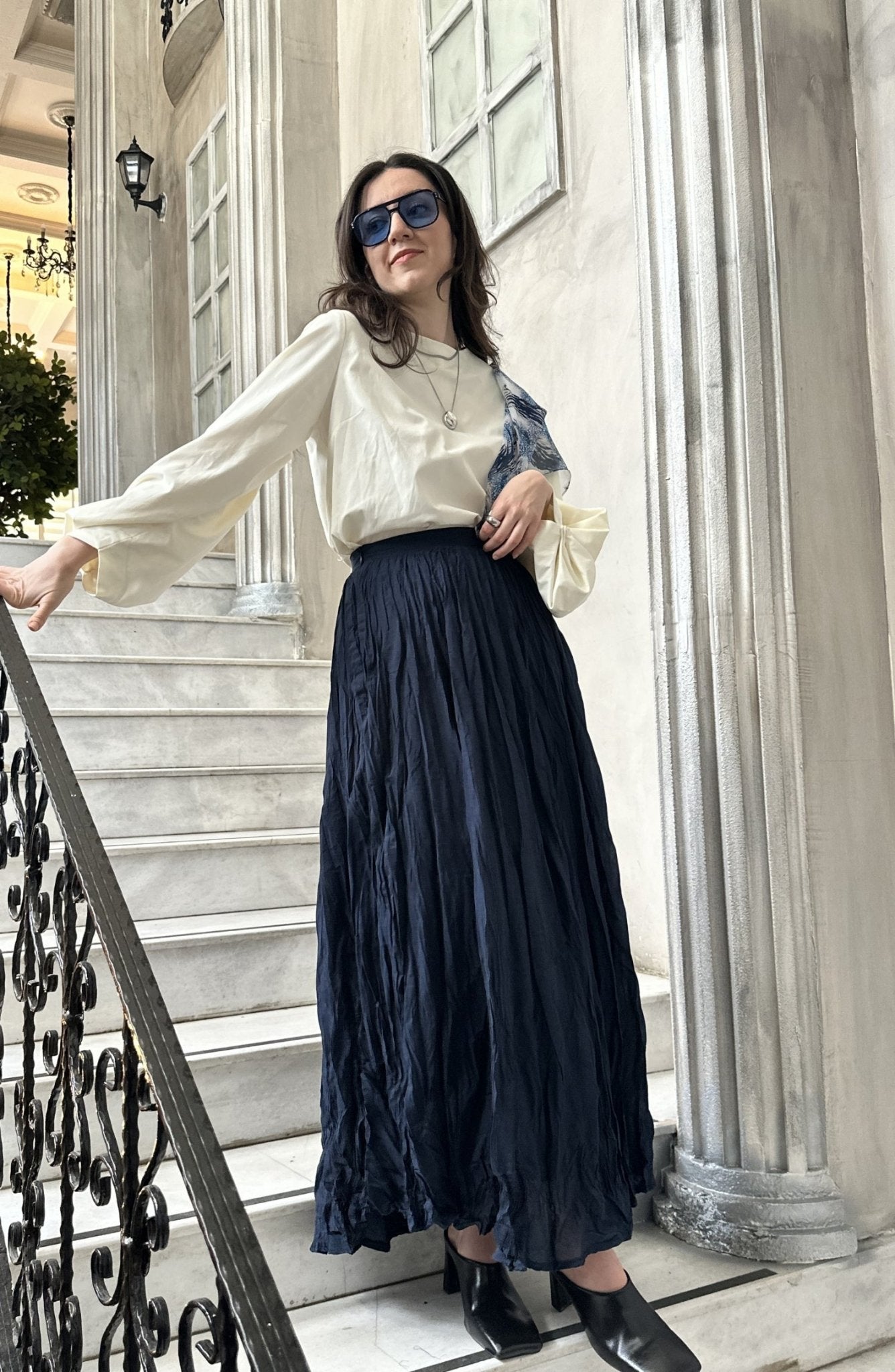 Vual Lacivert Crash Etek - Fatma Atasoy