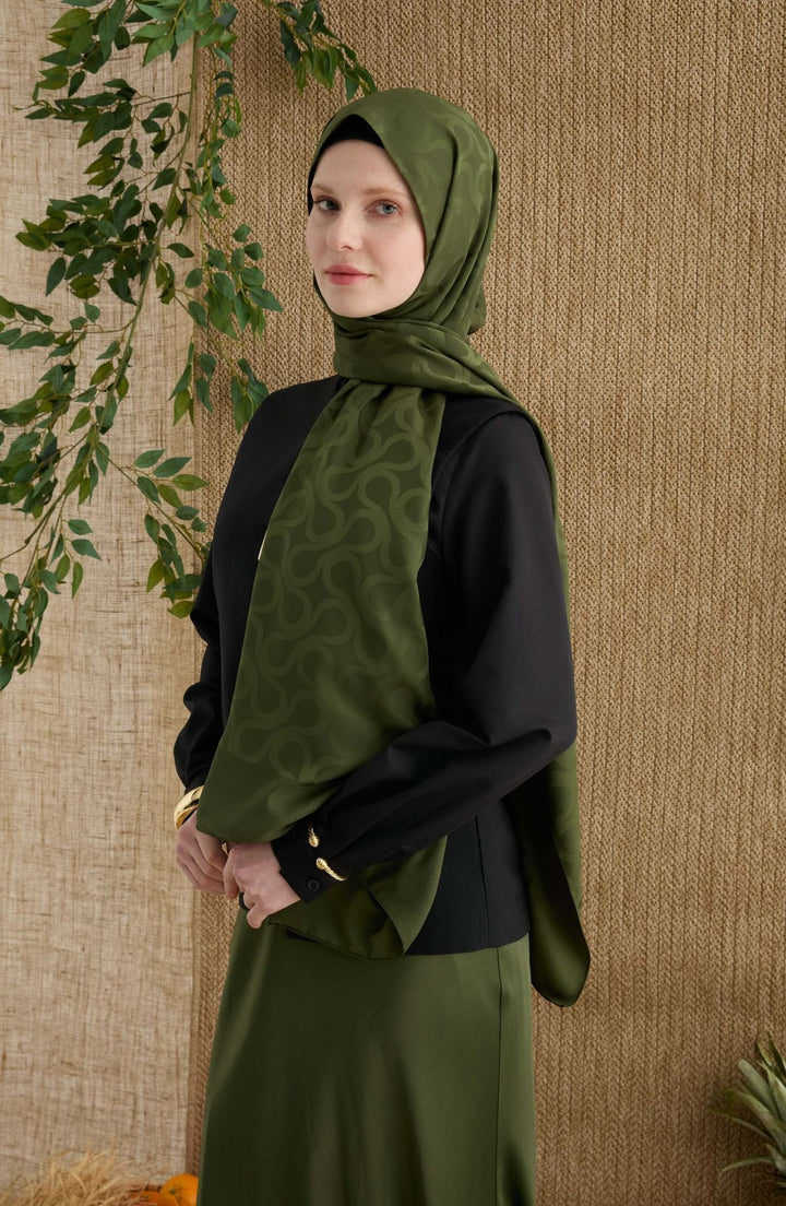 Wave Haki Jakarlı Şal - Fatma Atasoy