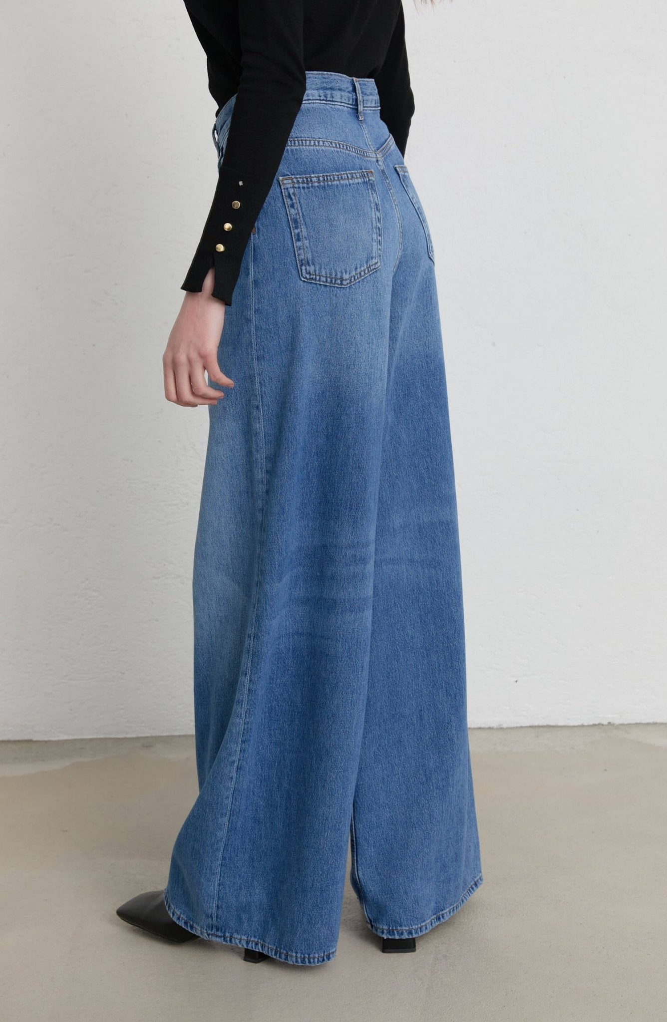 Wide Leg Mavi Denim Pantolon - Fatma Atasoy