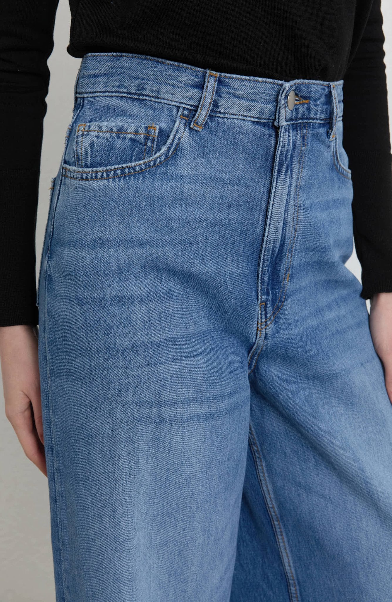 Wide Leg Mavi Denim Pantolon - Fatma Atasoy